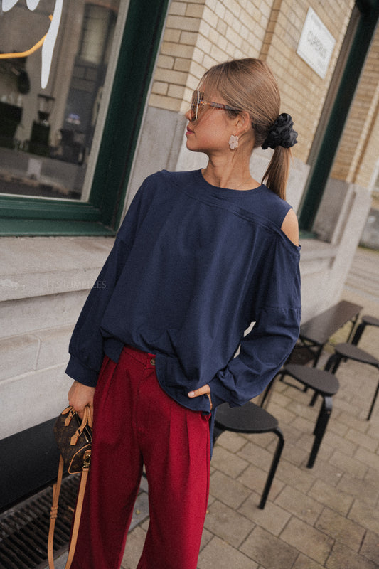 Les Jumelles Kate Asymmetrisches Top Navy