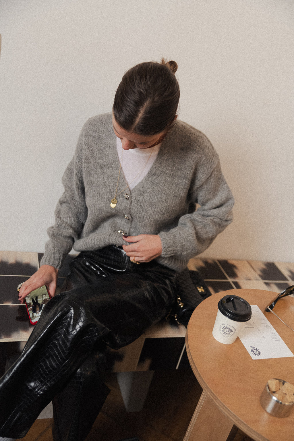 YASVigga LS knit cardigan medium grey melange