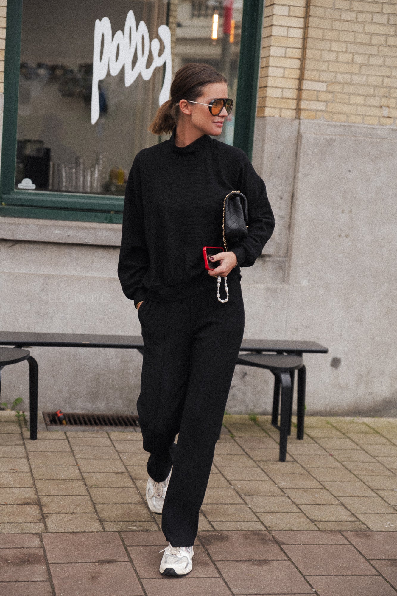 Romy roll neck sweater black