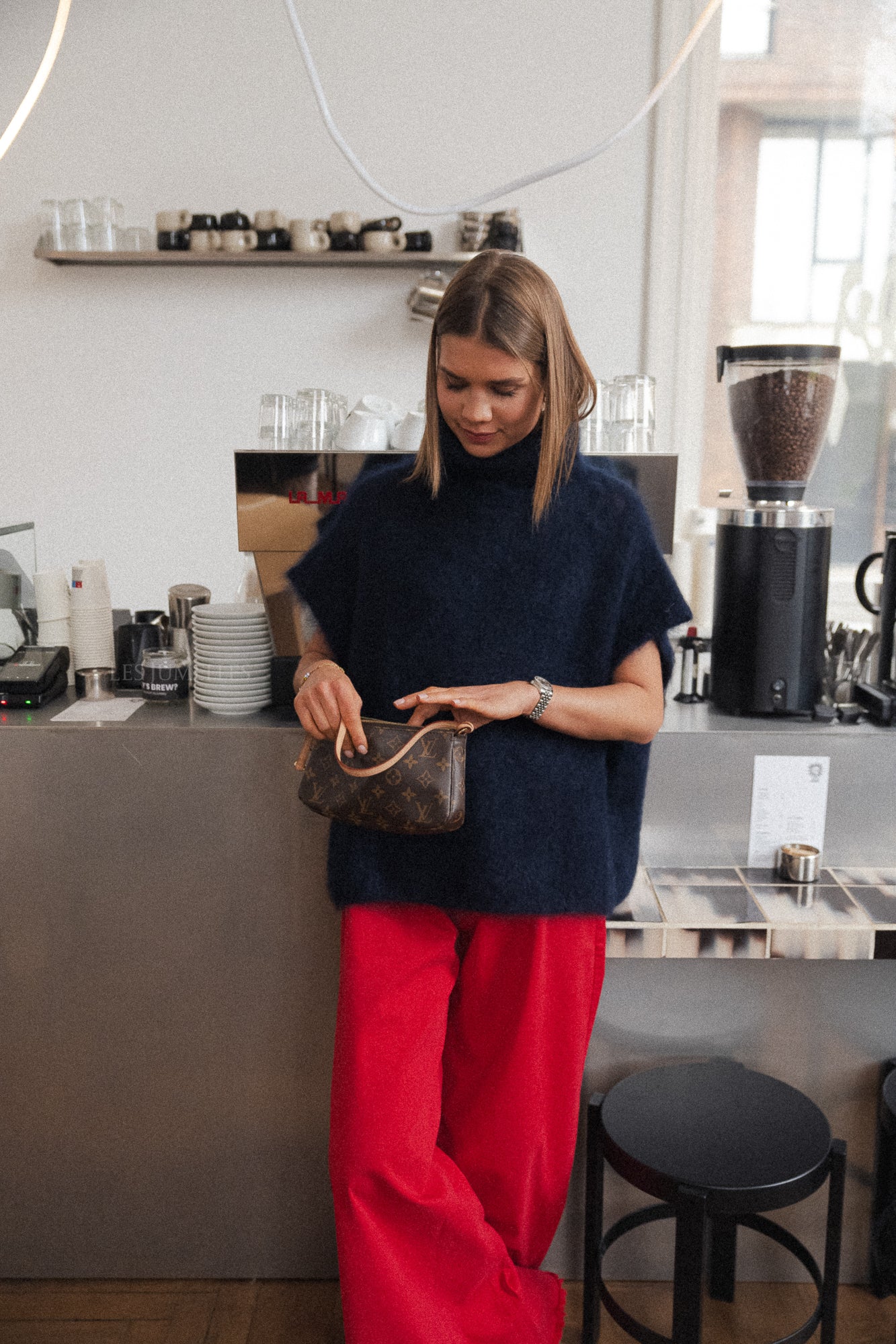 Ruth Mohair Rollkragenpullover Marineblau