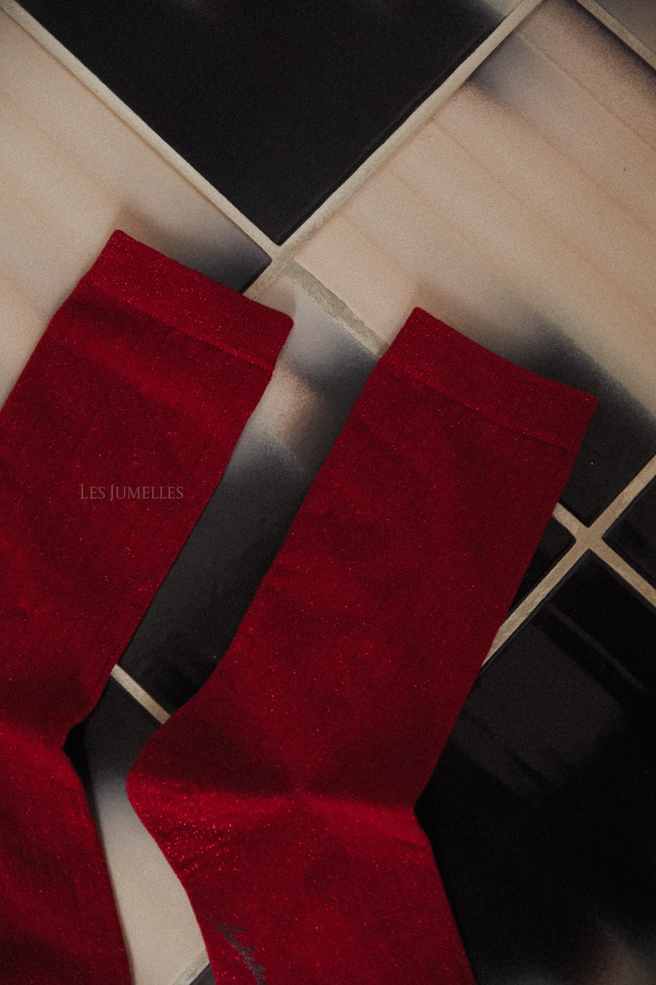 Chaussettes pailletées rouges