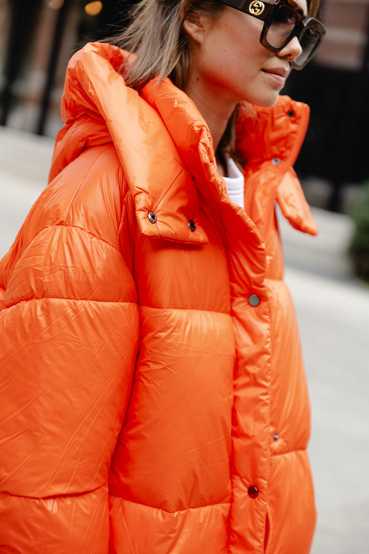 Les Jumelles Tiffany puffer coat orange