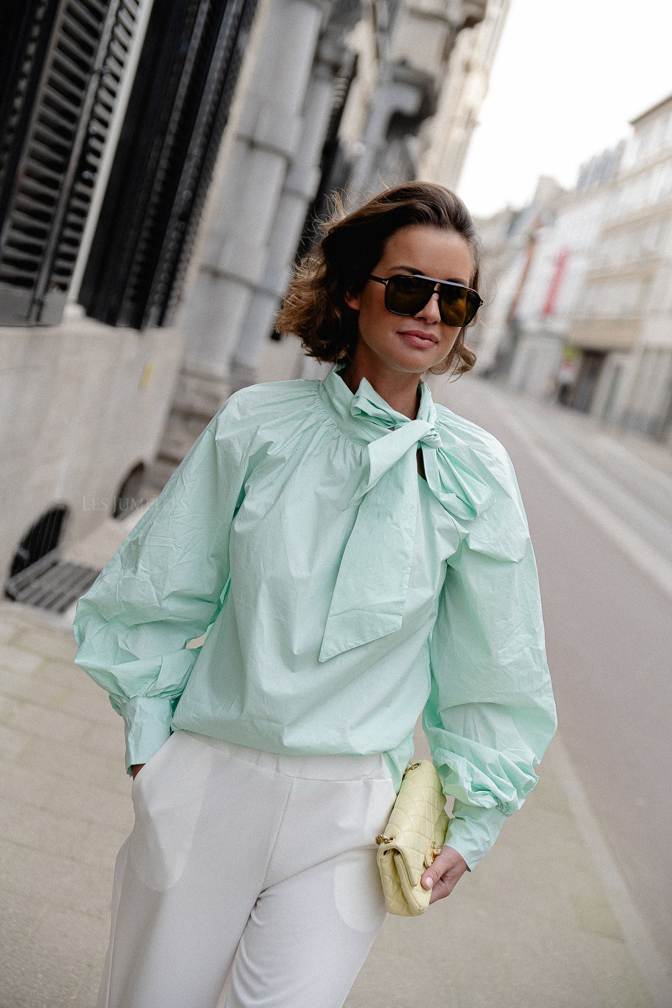 Gloria strik blouse mint