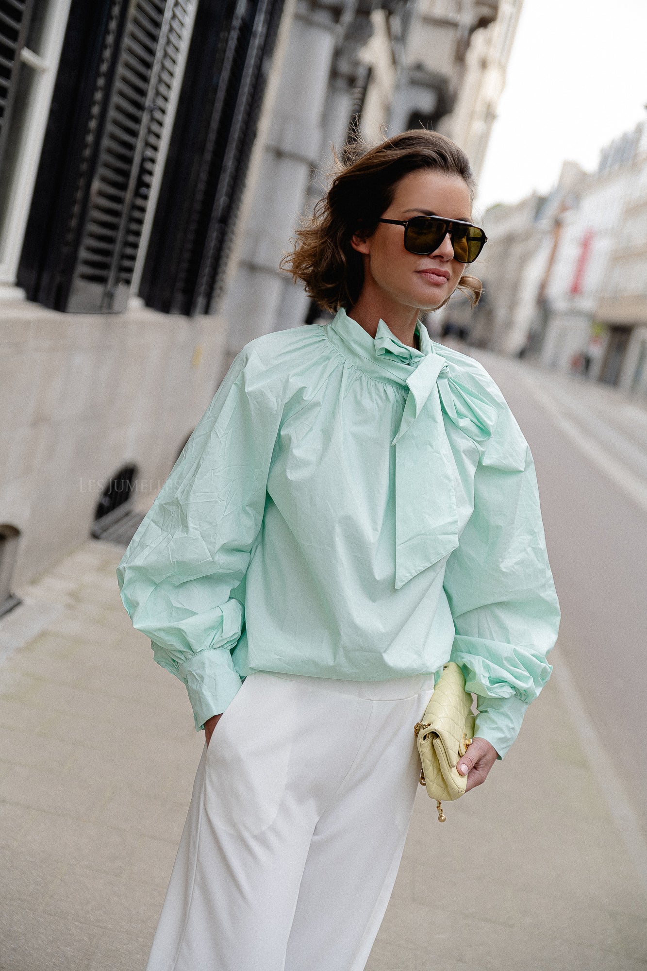 Gloria strik blouse mint