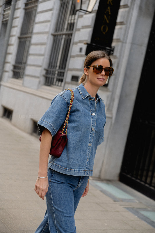 Les Jumelles YASDolma SS denim shirt blue