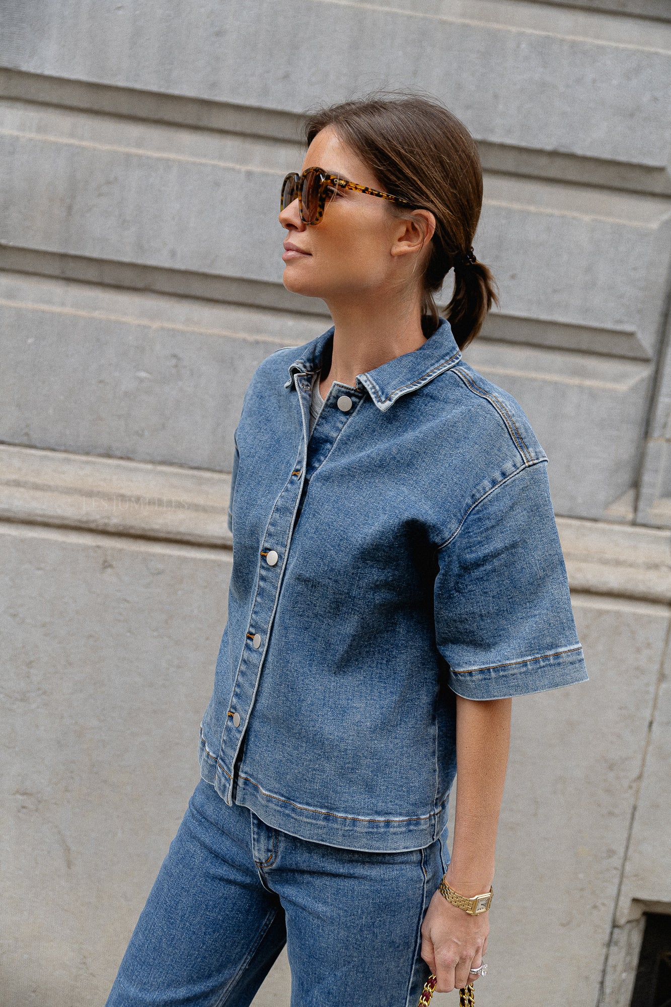 YASDolma SS denim shirt blue