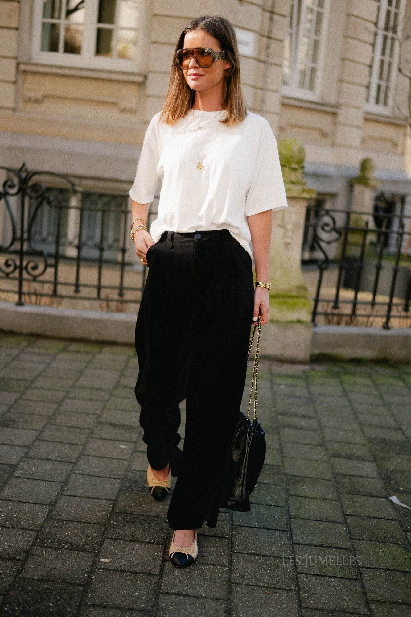 Liss wide-leg pants black