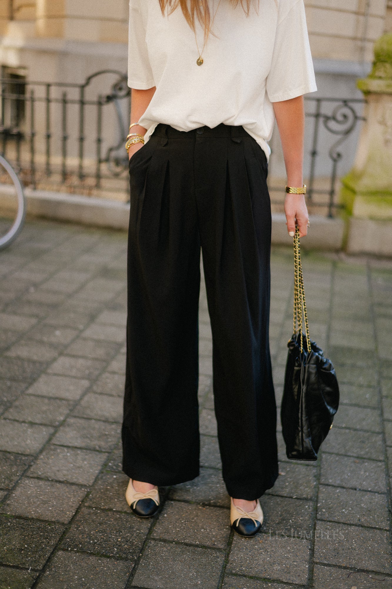 Liss wide-leg pants black