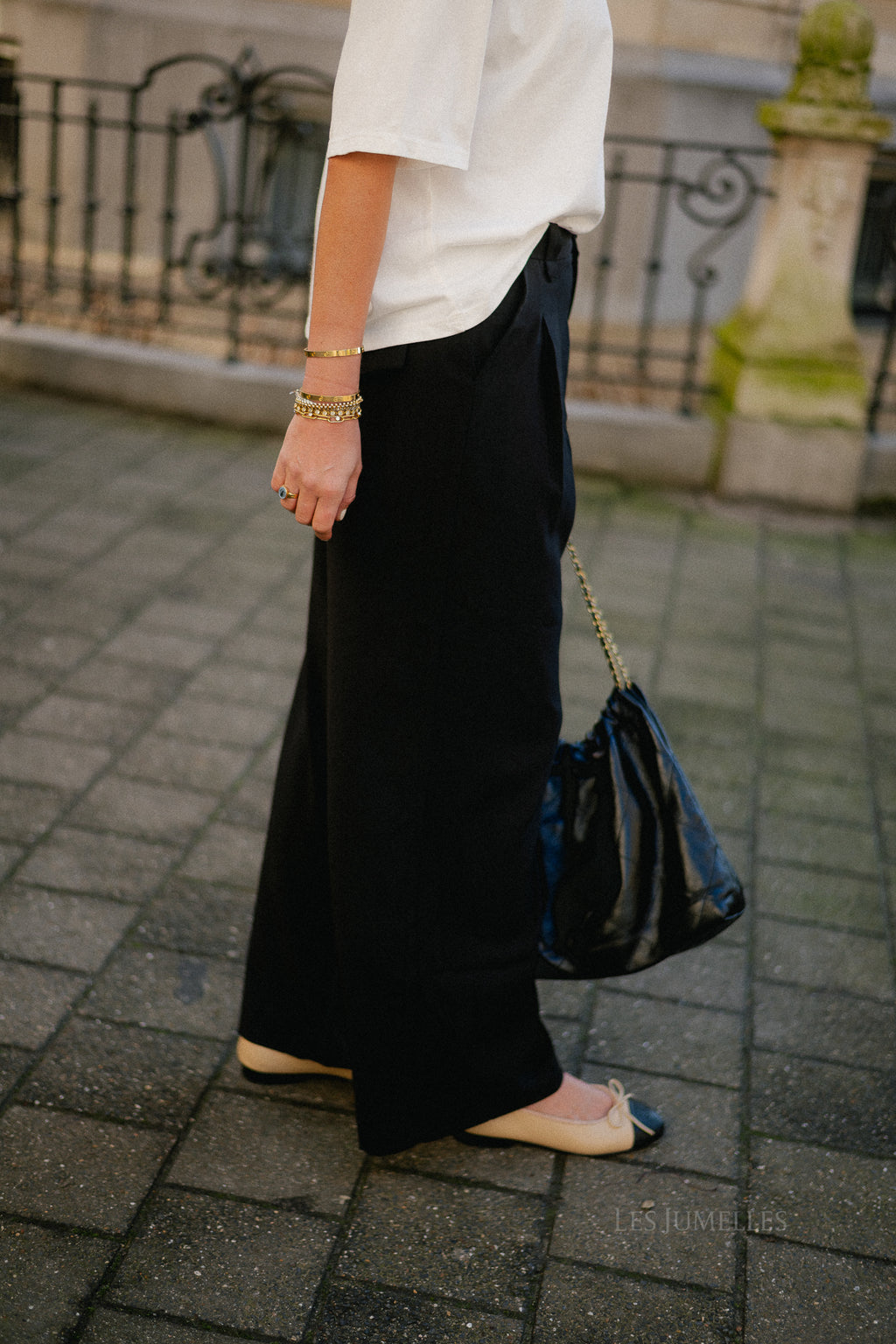 Liss wide-leg pants black