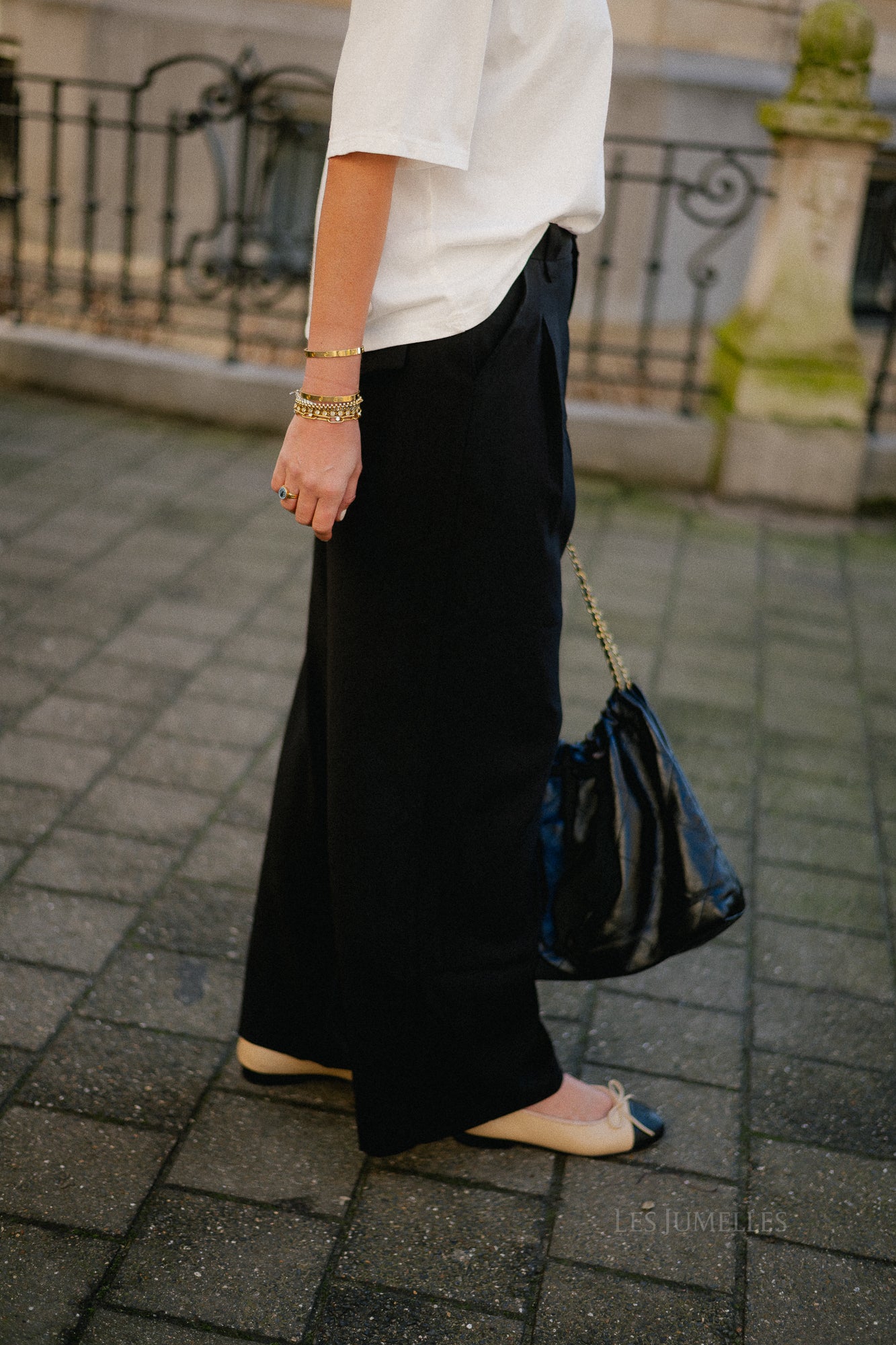 Liss wide-leg pants black