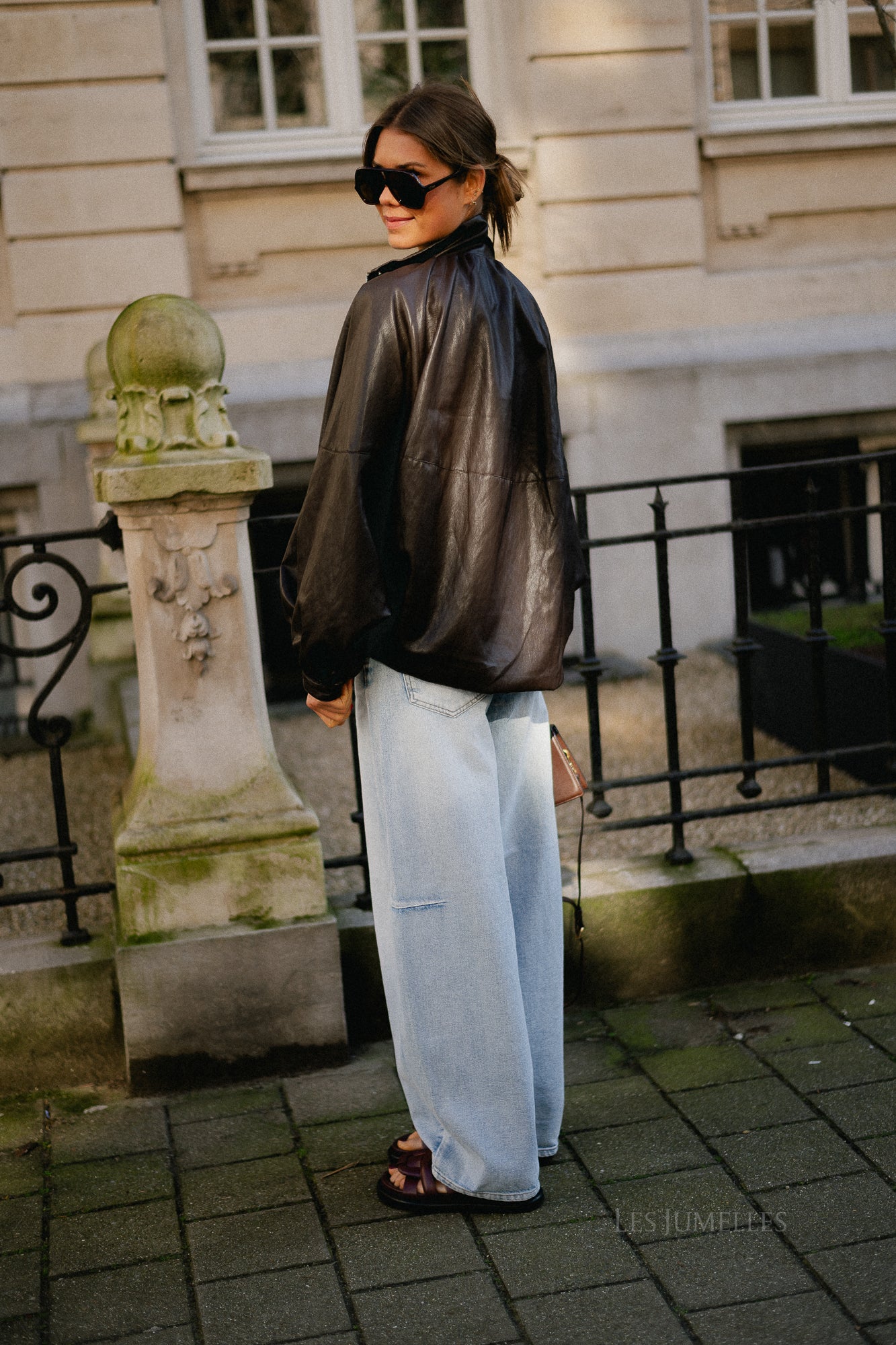 Caro PU jacket dark brown