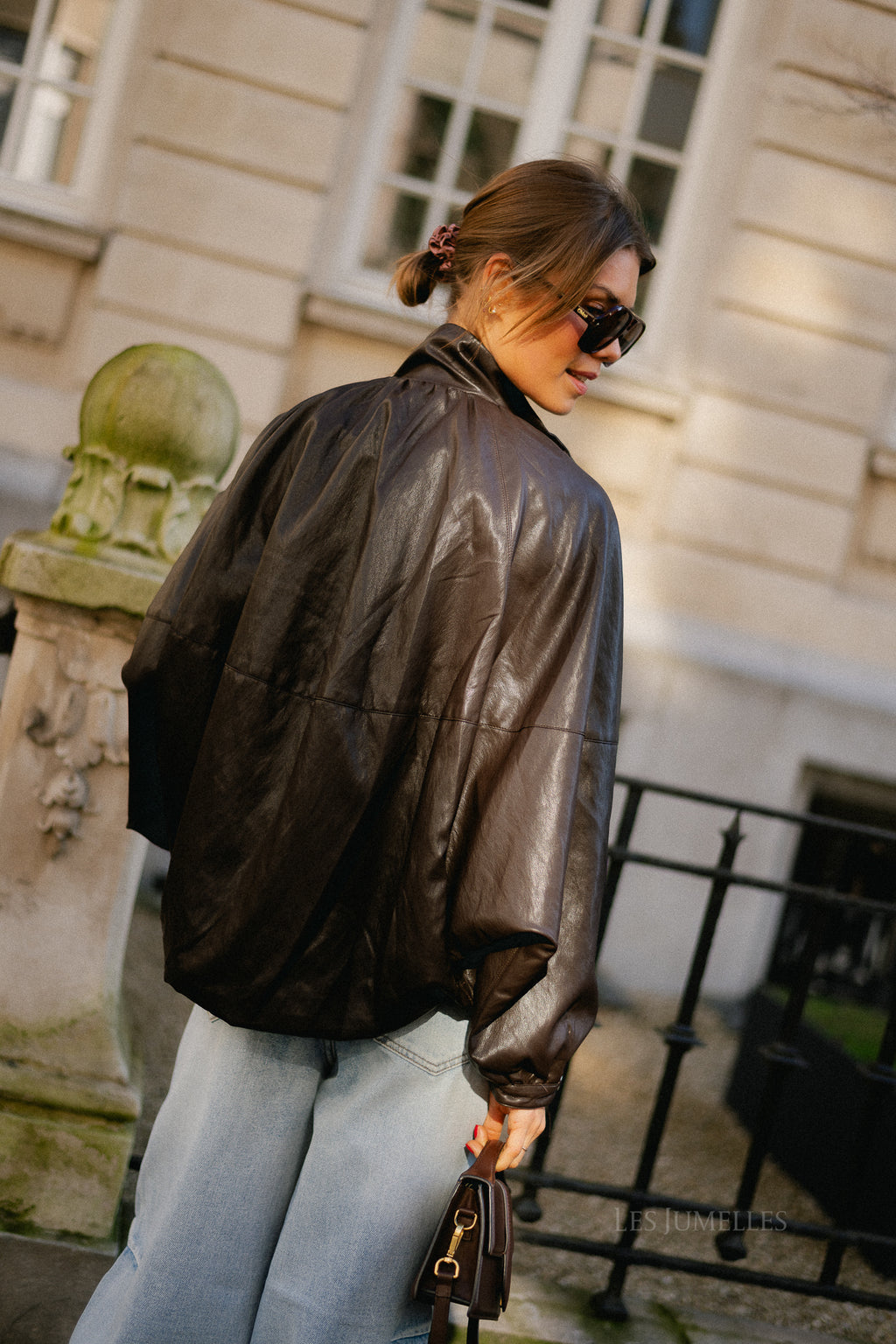 Caro PU jacket dark brown