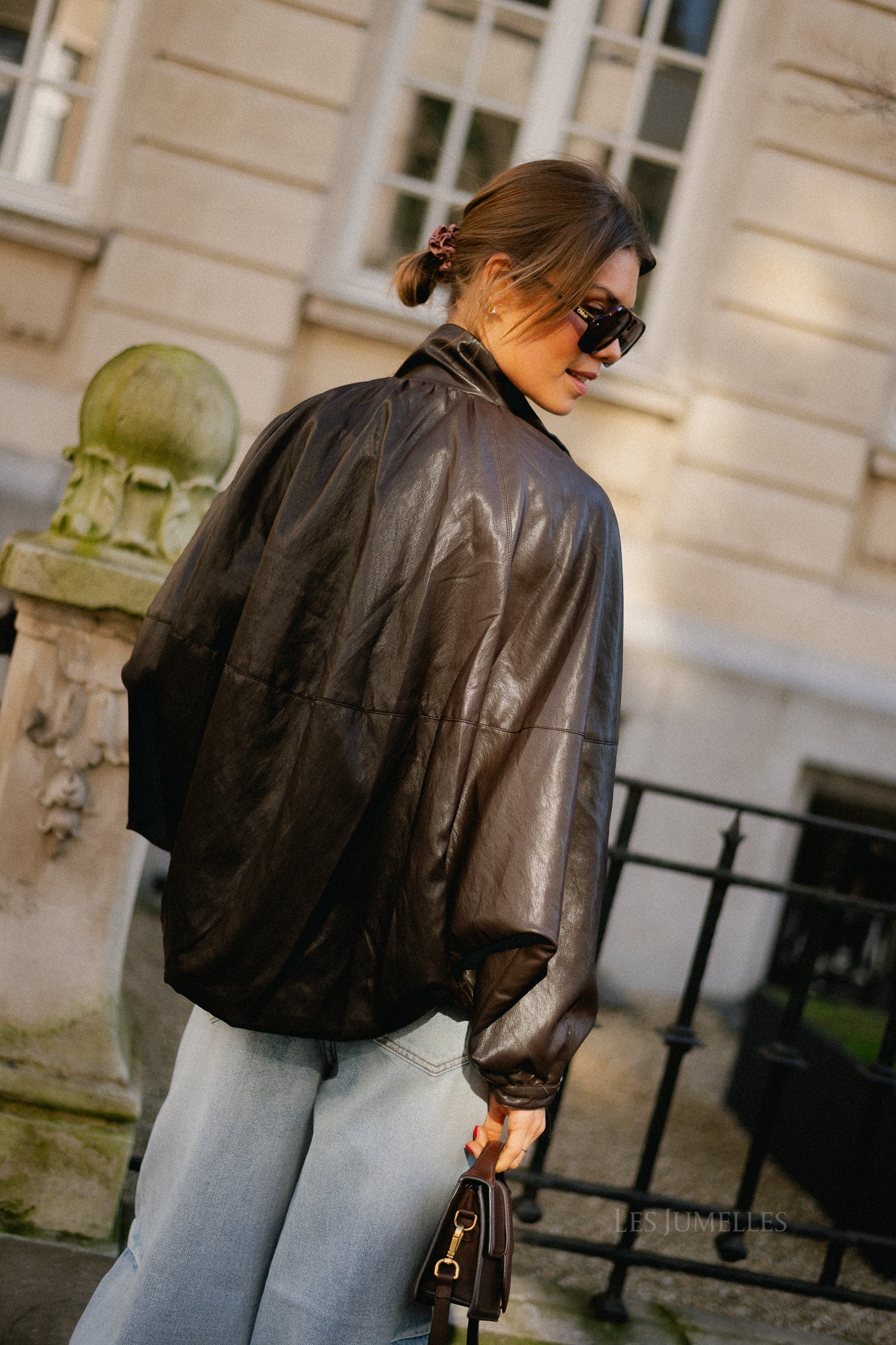 Caro PU jacket dark brown