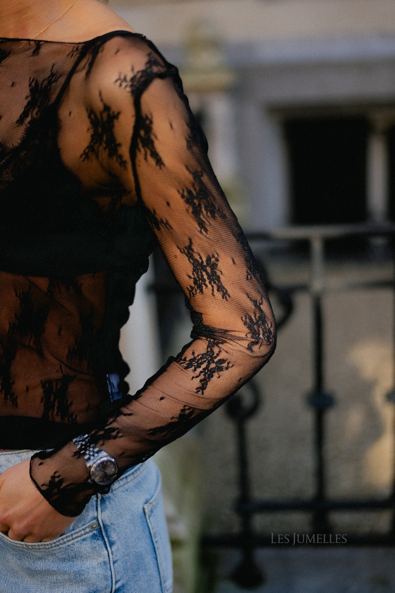 Florine lace top black