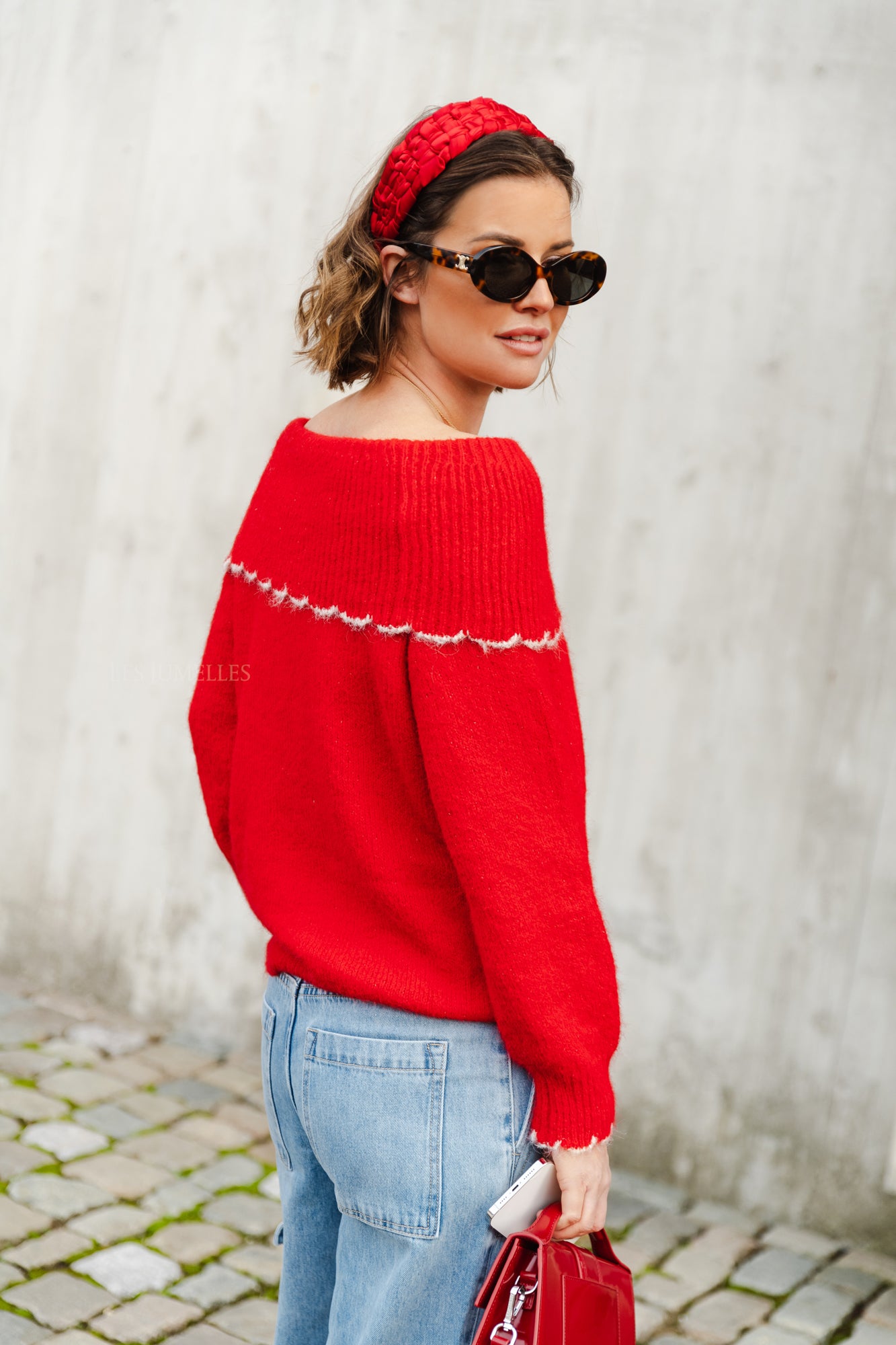 Off the clearance shoulder red jumper