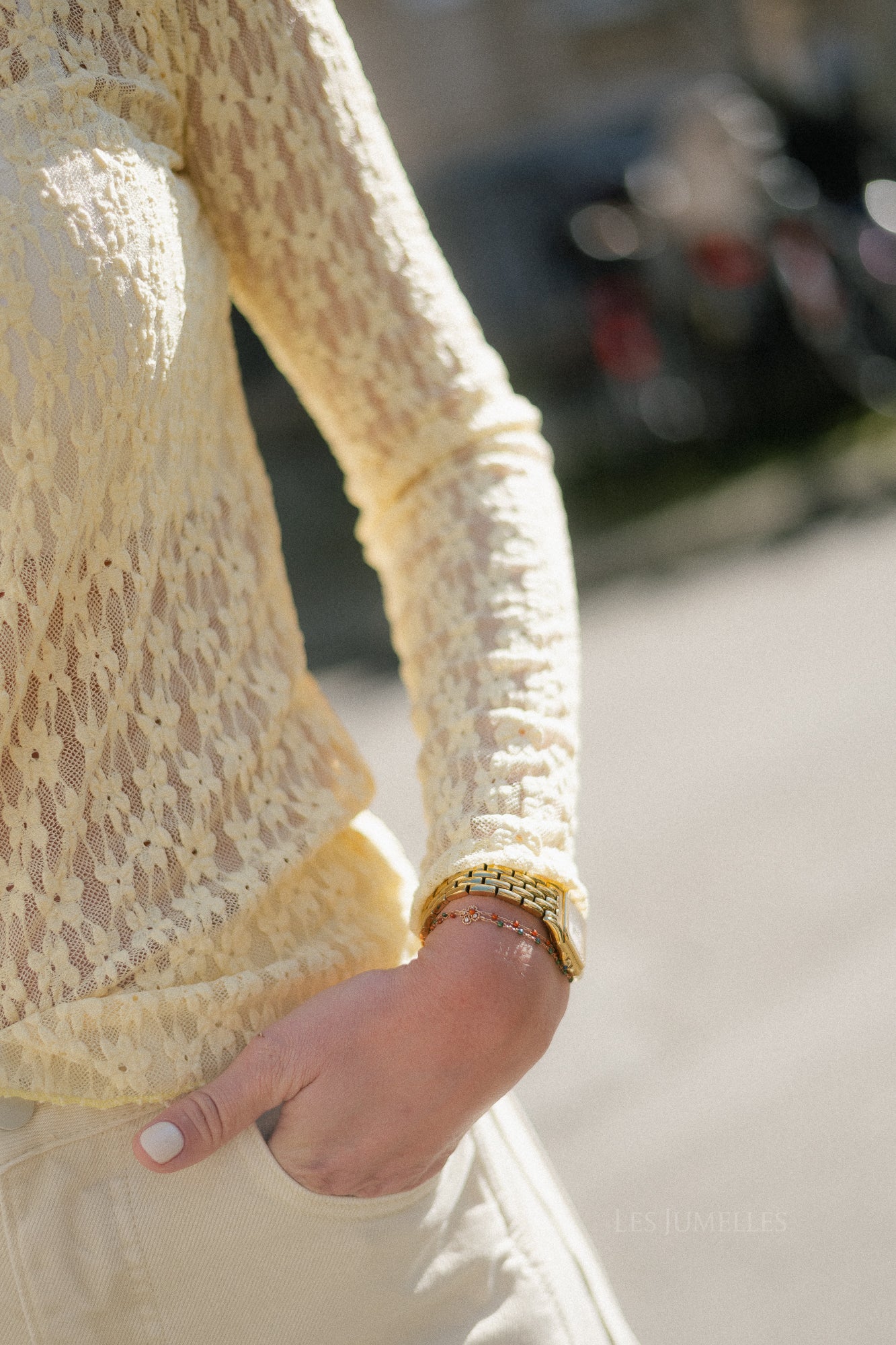 Vivienne LS lace top light yellow