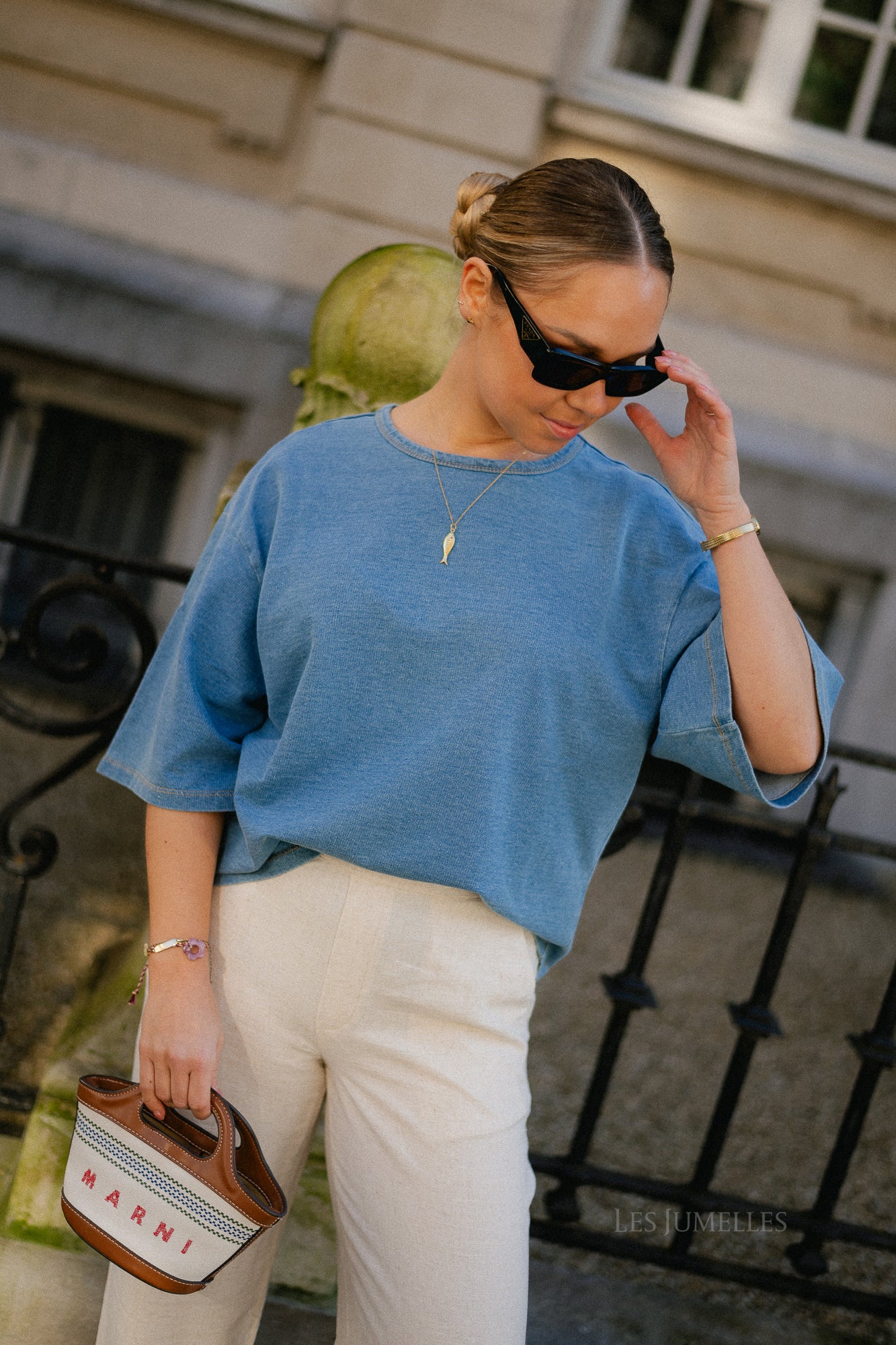 Enzo T-shirt denim wash