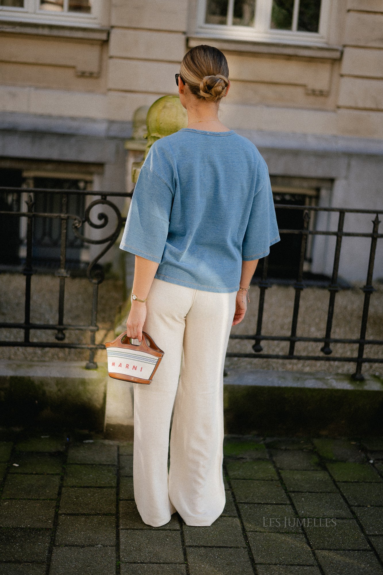 OBJSanne Aline wide pant sandshell