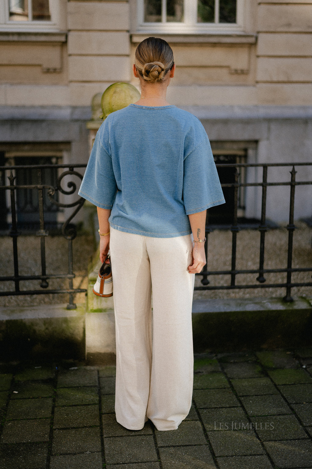 OBJSanne Aline wide pant sandshell