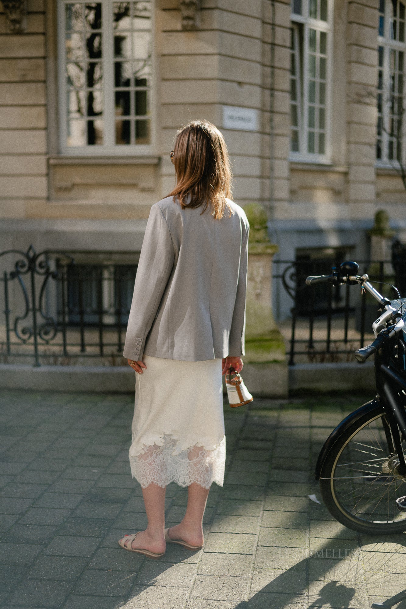 VISabel HW Midirock mit Spitzendetail in Birke