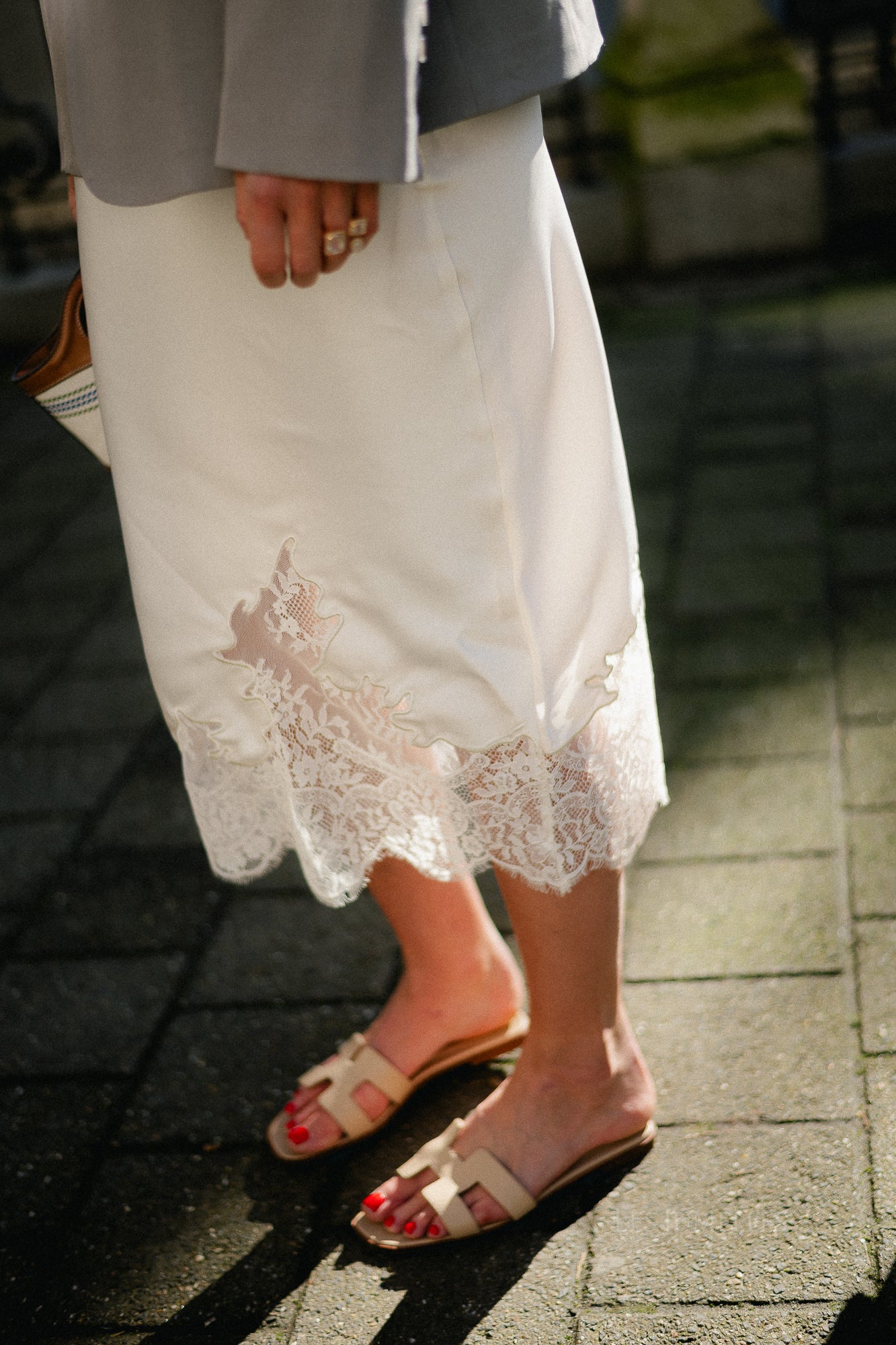 VISabel HW Midirock mit Spitzendetail in Birke