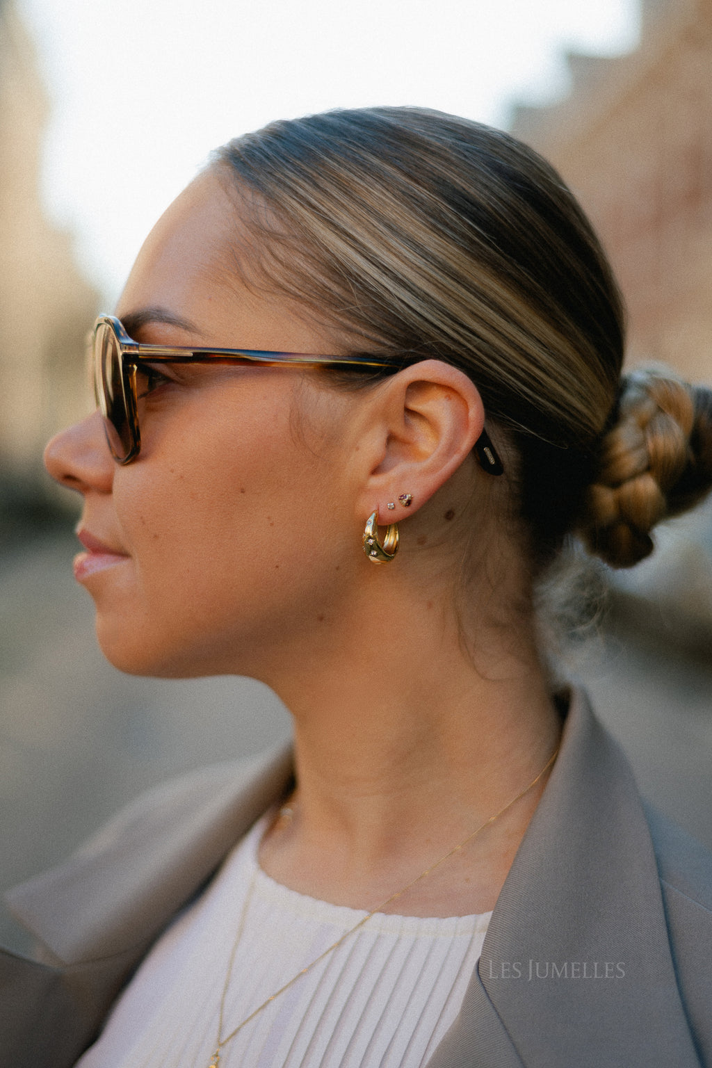 Celestial dome hoops gold