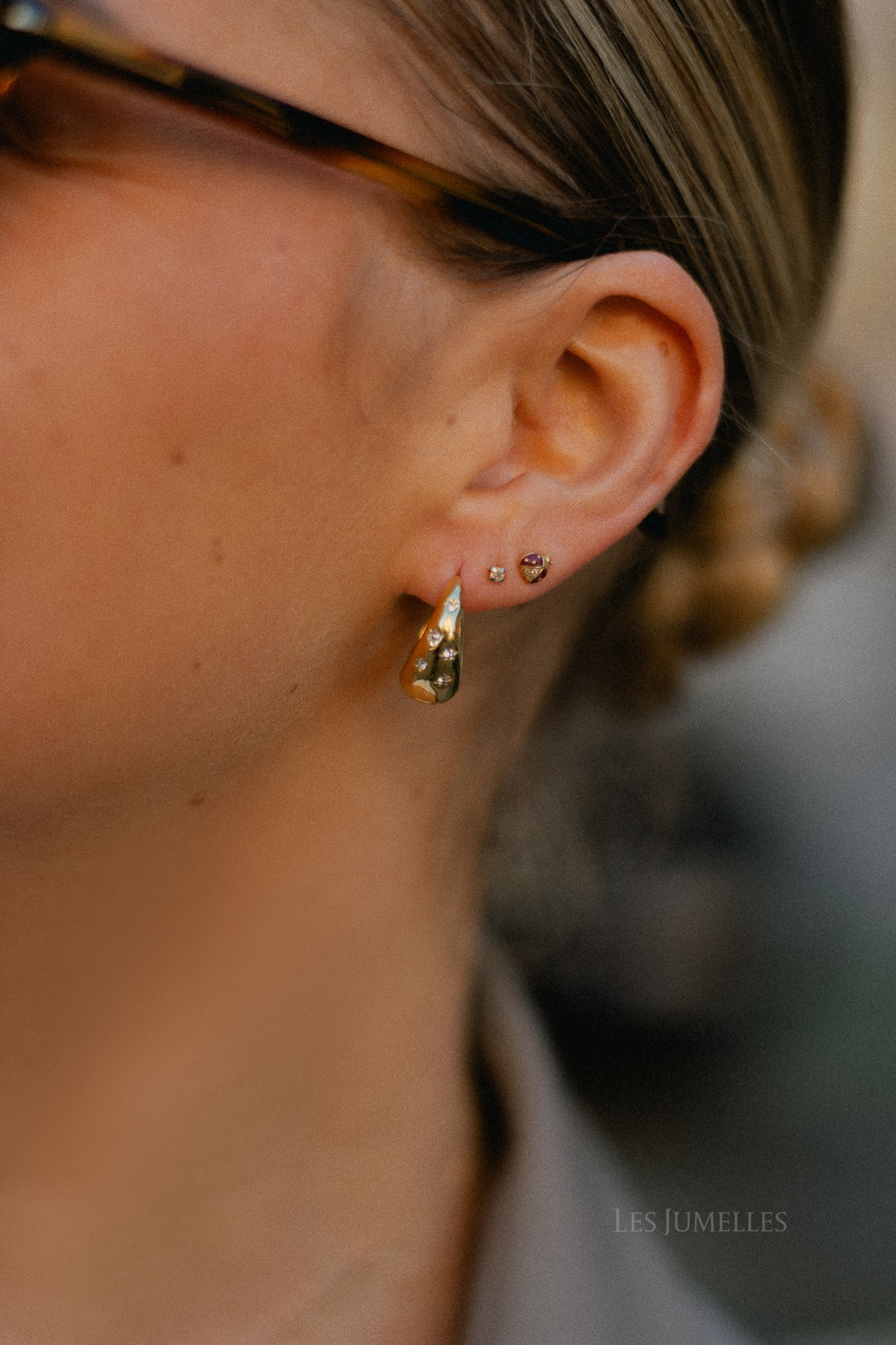 Celestial dome hoops gold