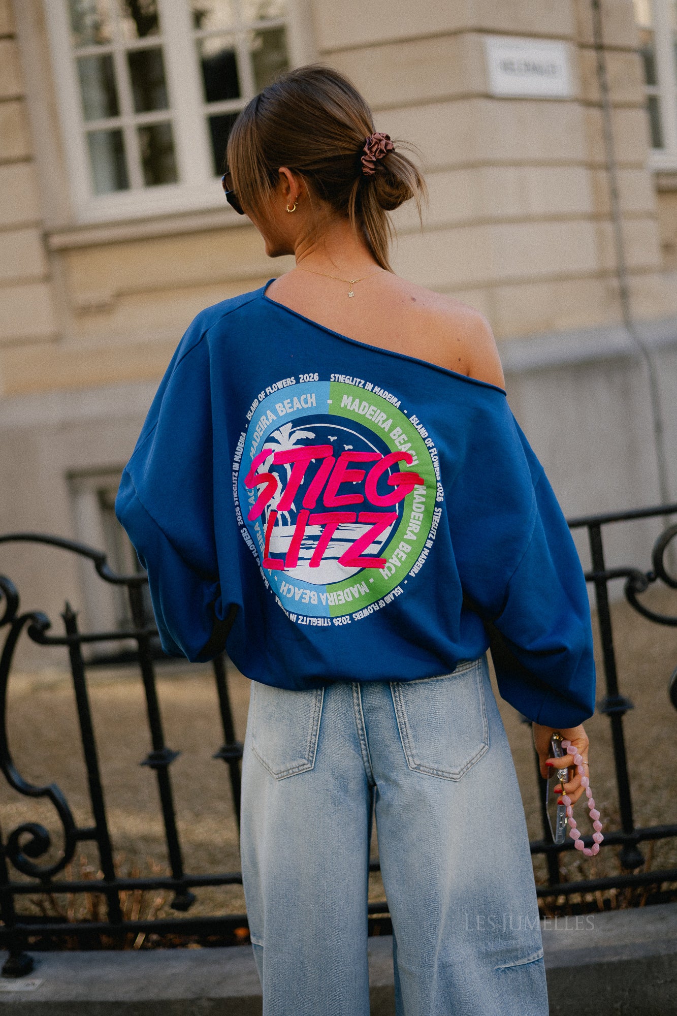 Maik off shoulder sweater blue