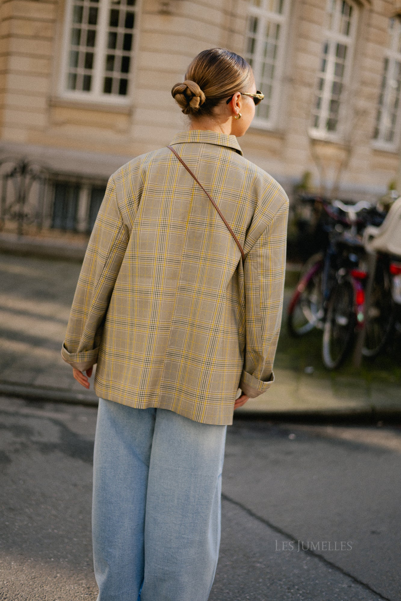 Chloe oversized signature check blazer taupe/yellow