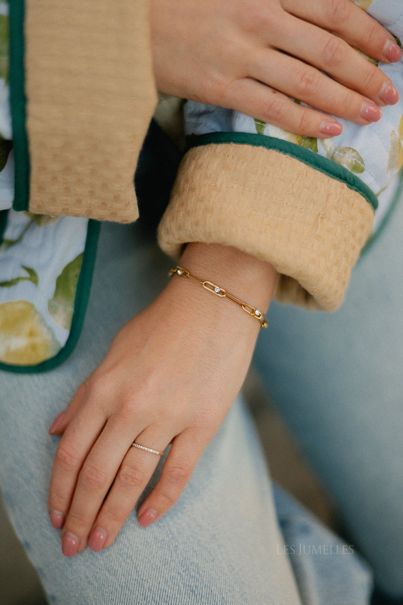 Paperclip bracelet gold small