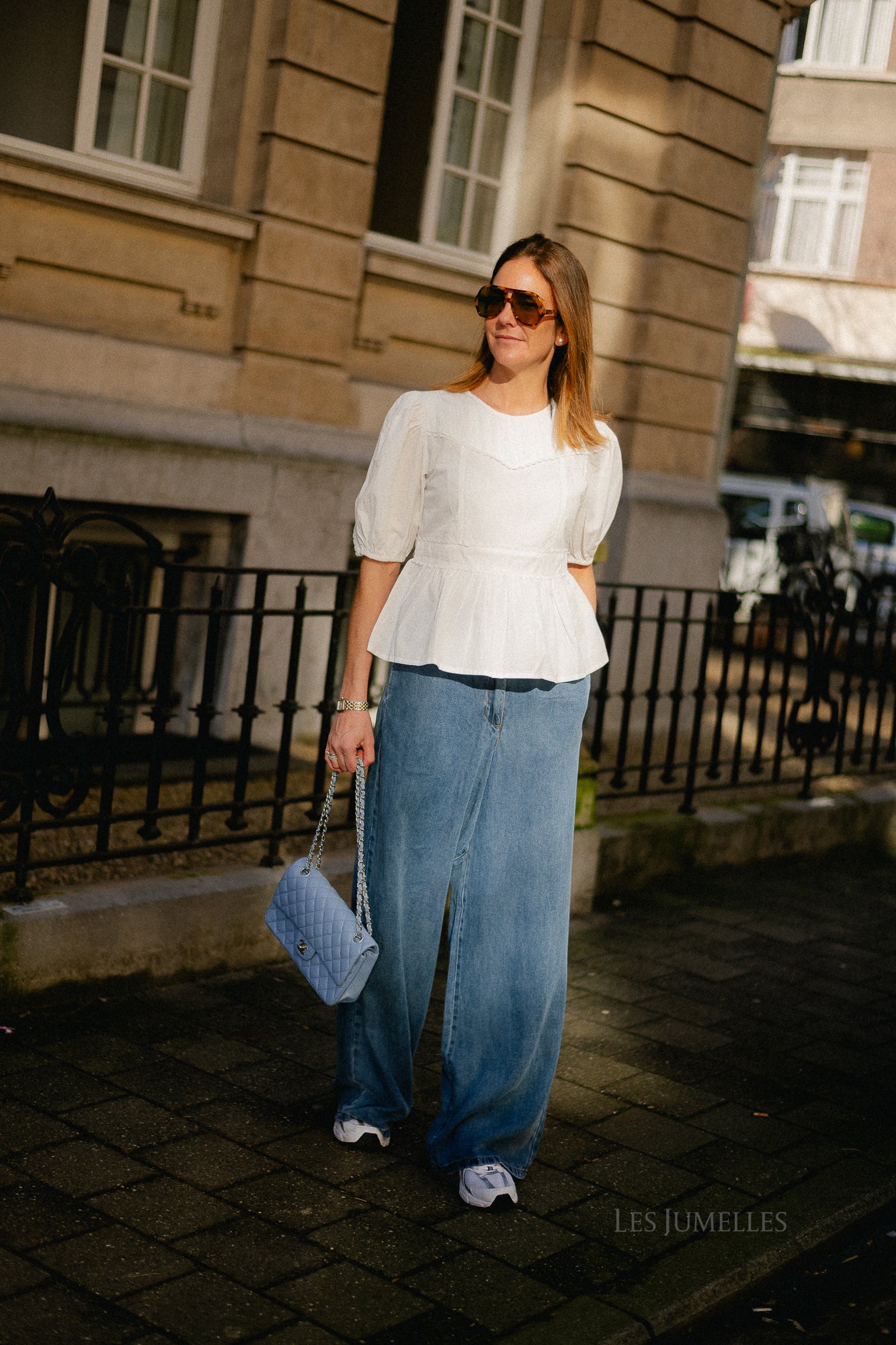 OBJKelly 2/4 O-neck top cloud dancer