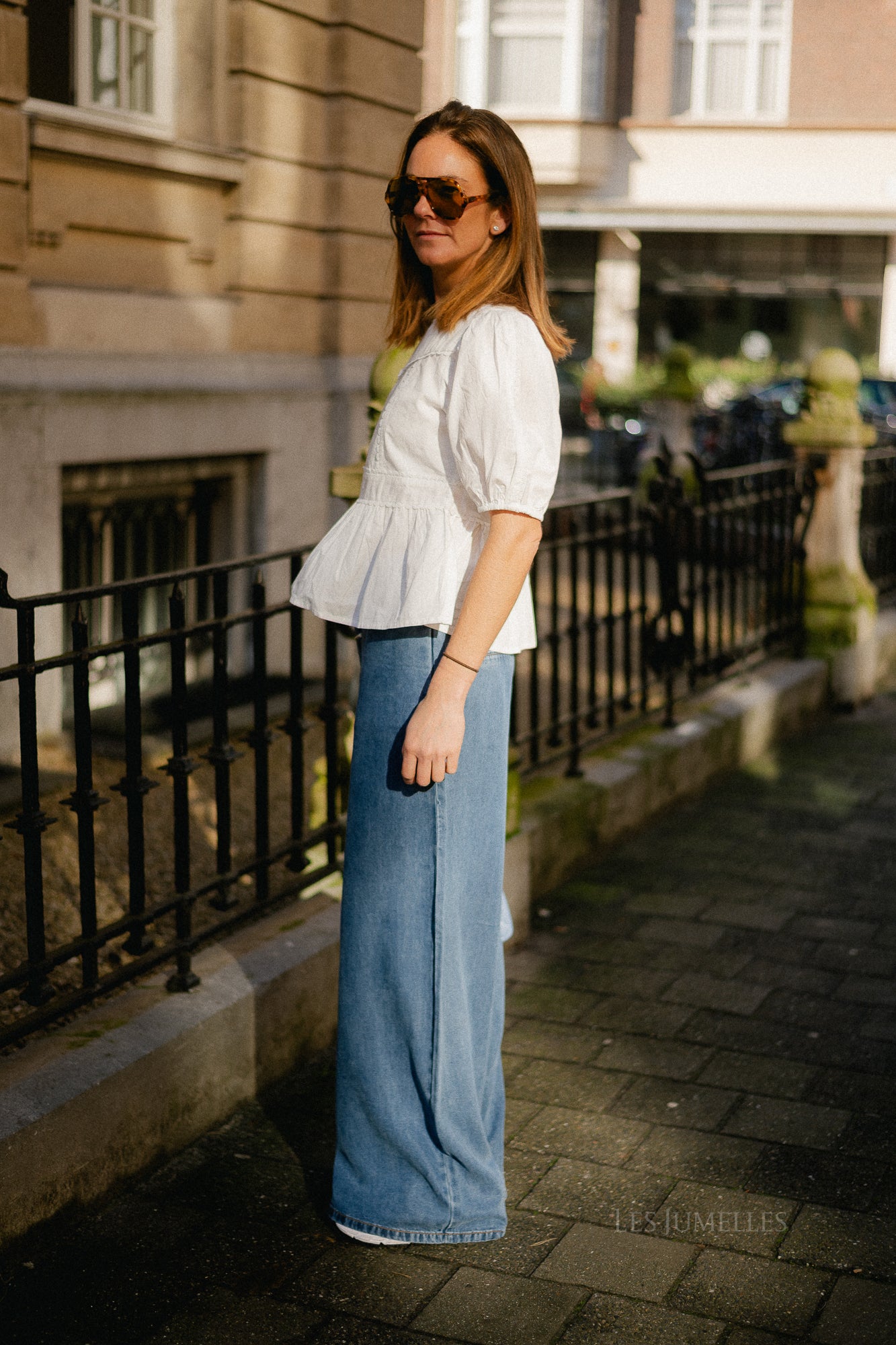 OBJKelly 2/4 O-neck top cloud dancer