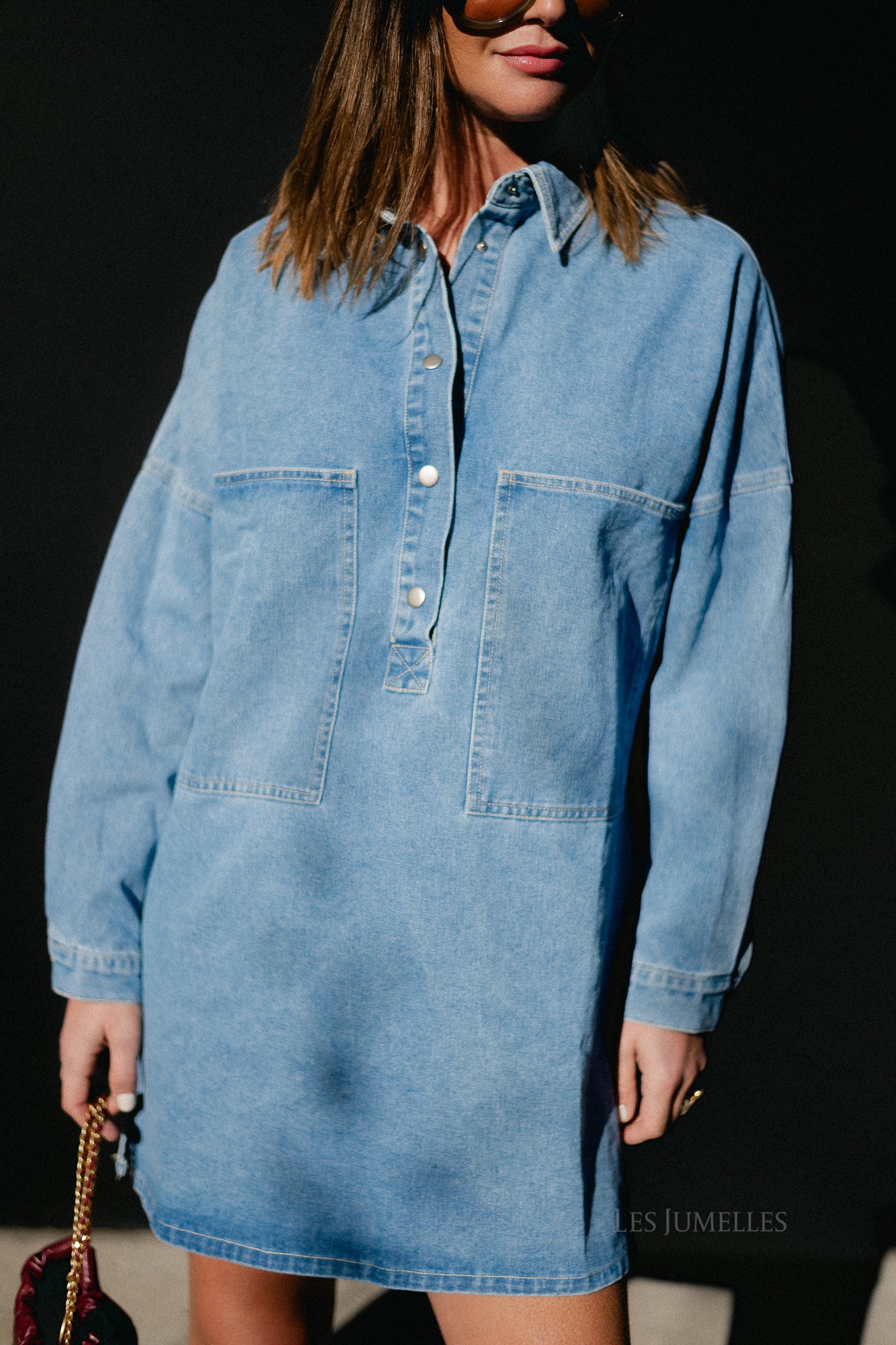 Jenny LS denim dress medium blue