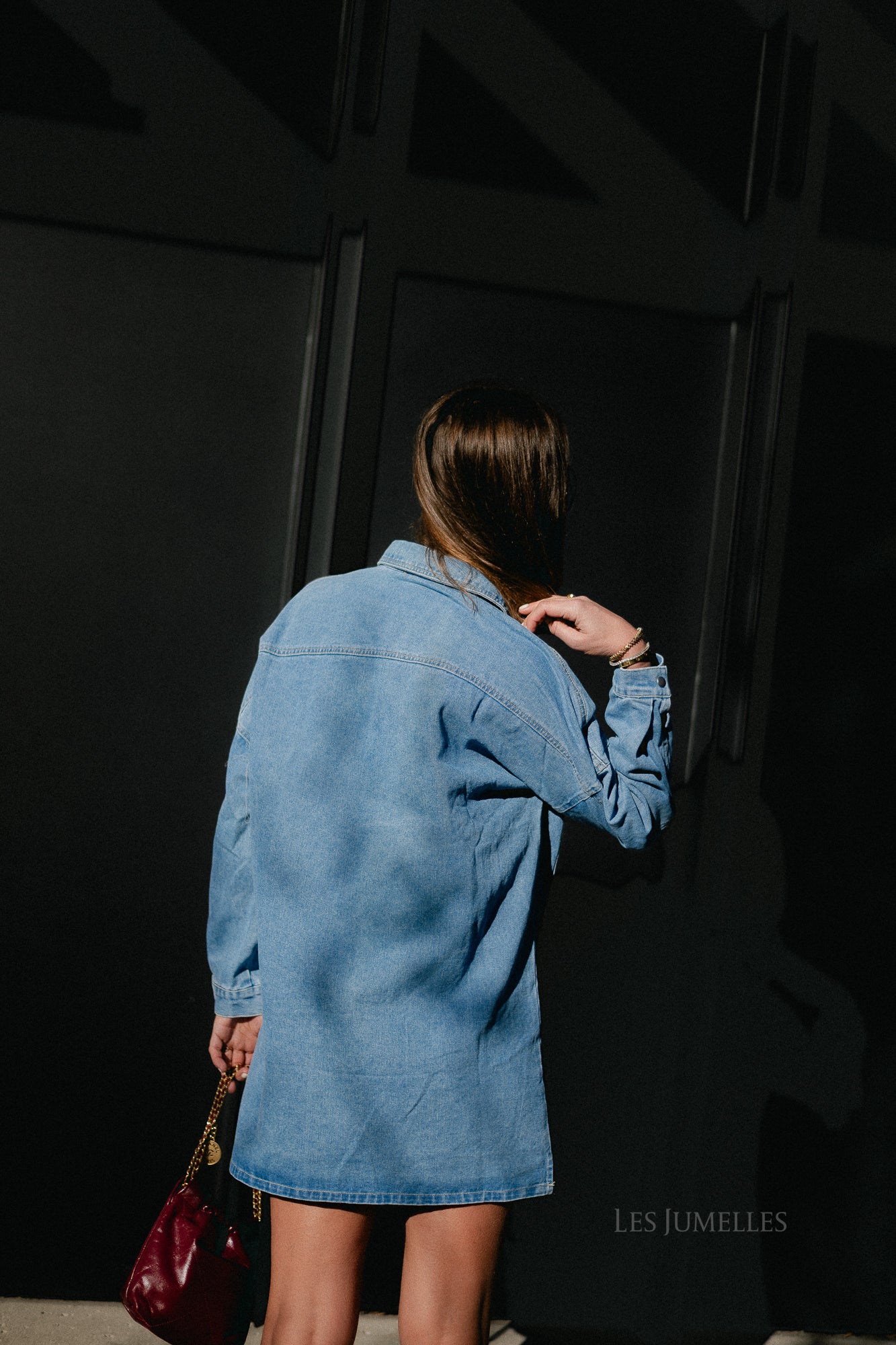 Jenny LS denim dress medium blue