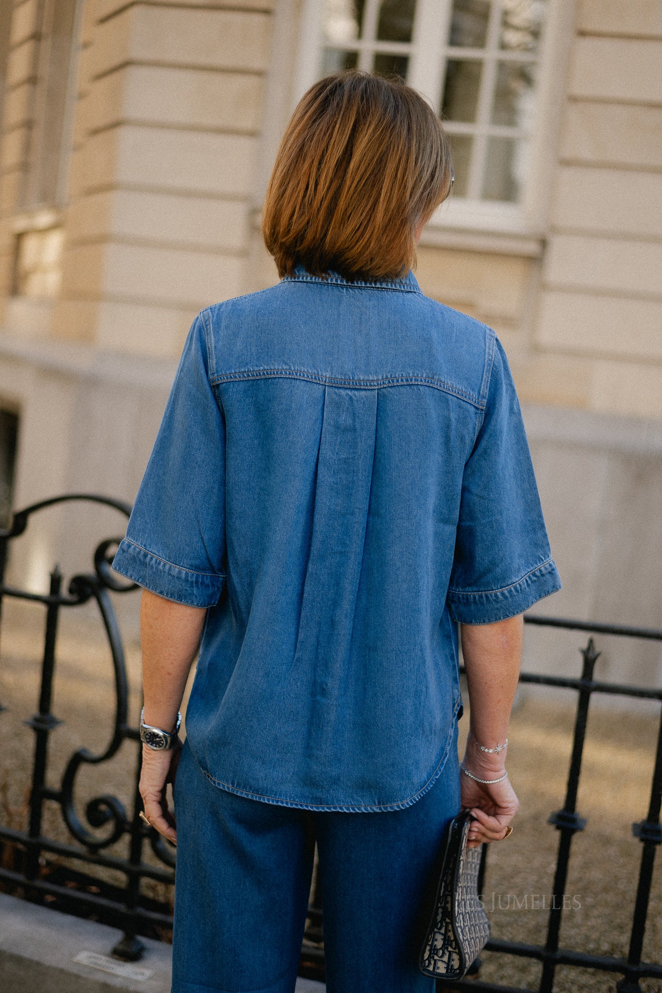 OBJFrame 2/4 RE denim top medium blue denim