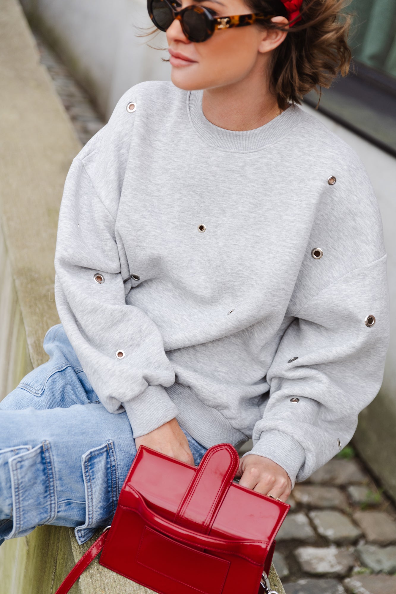 Ylva sweatshirt grey melange