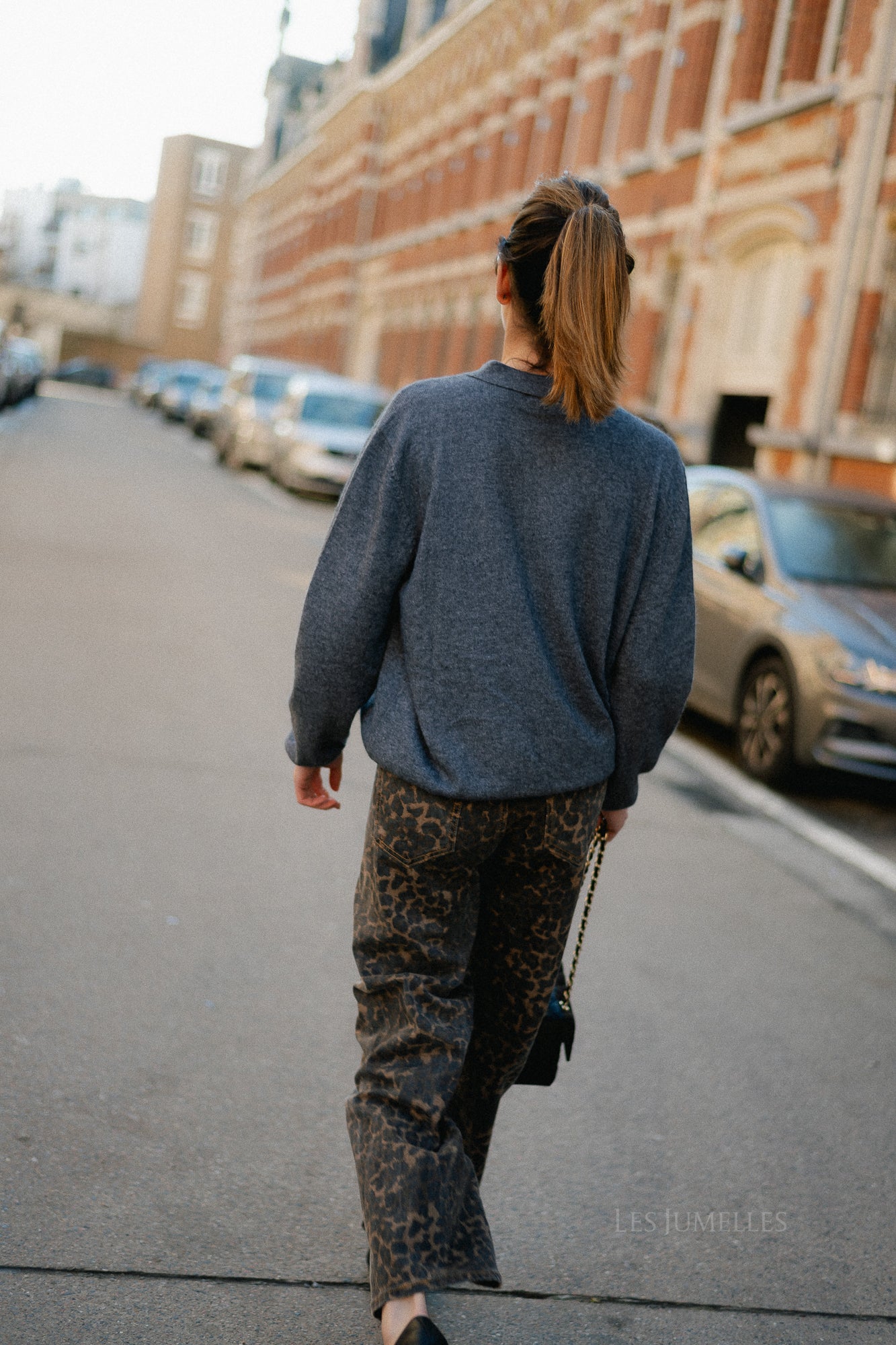 Elisabeth long-sleeve polo shirt dark grey