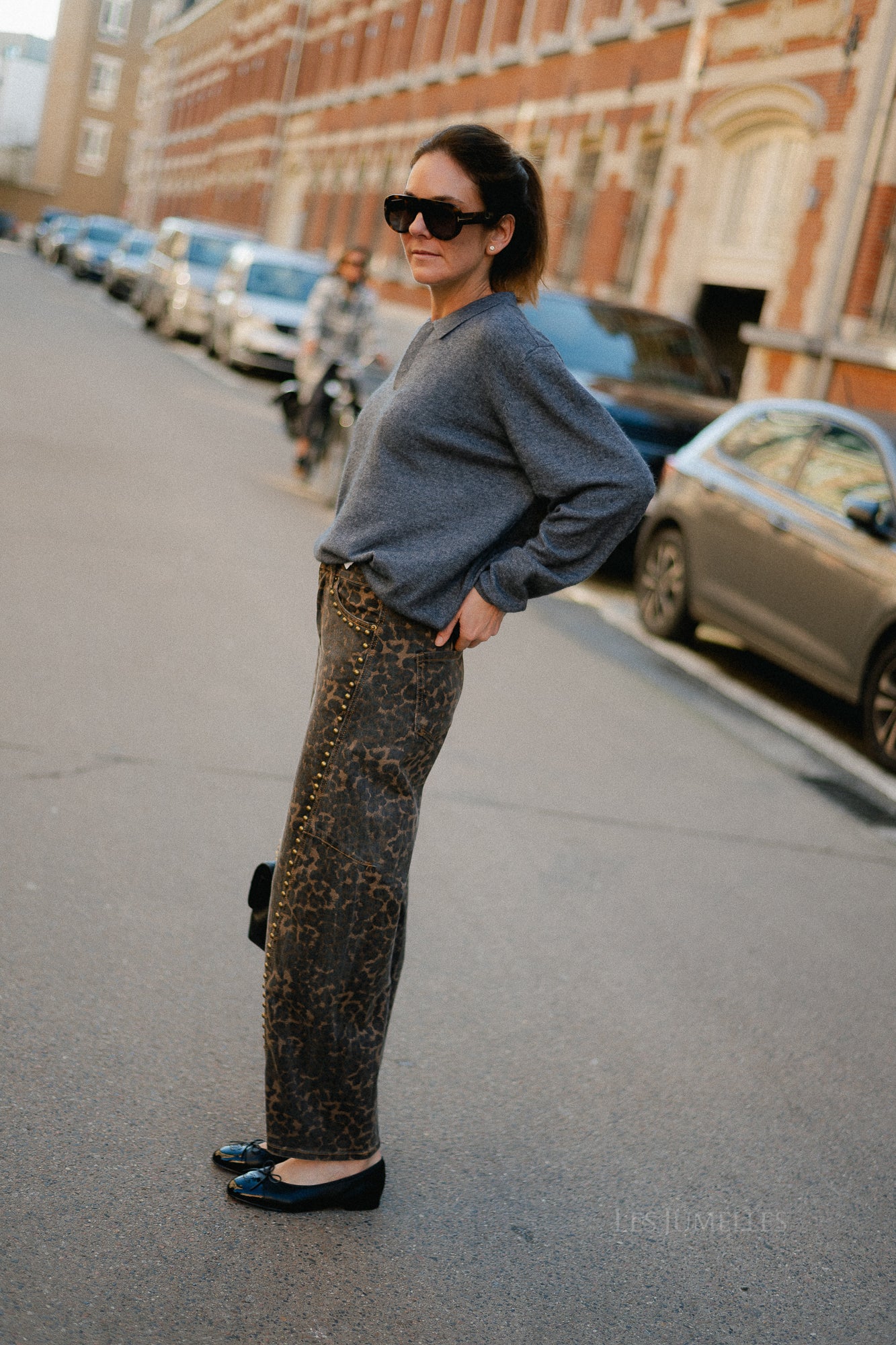 Rachel leopard baloon-fit jeans