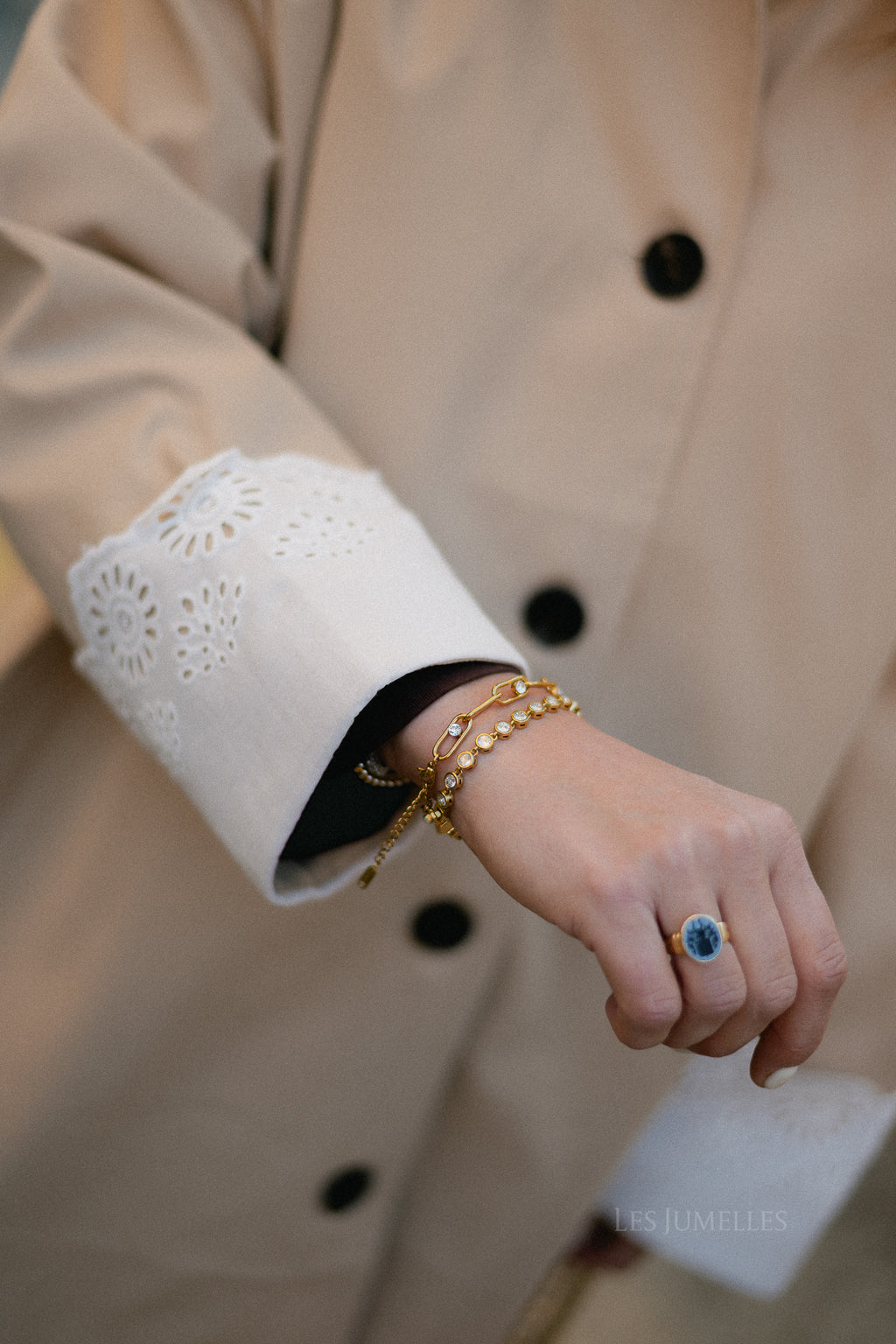 Bezel tennis bracelet gold