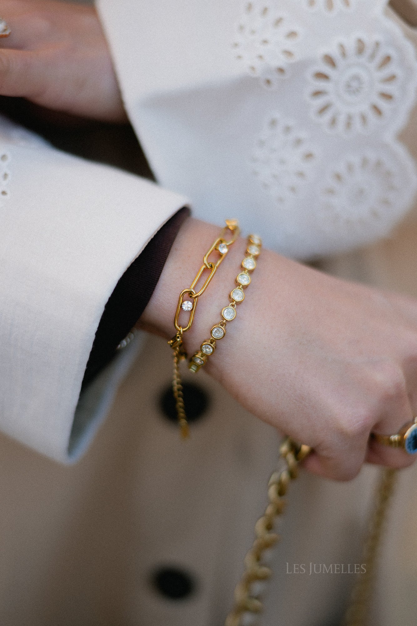 Paperclip bracelet gold medium