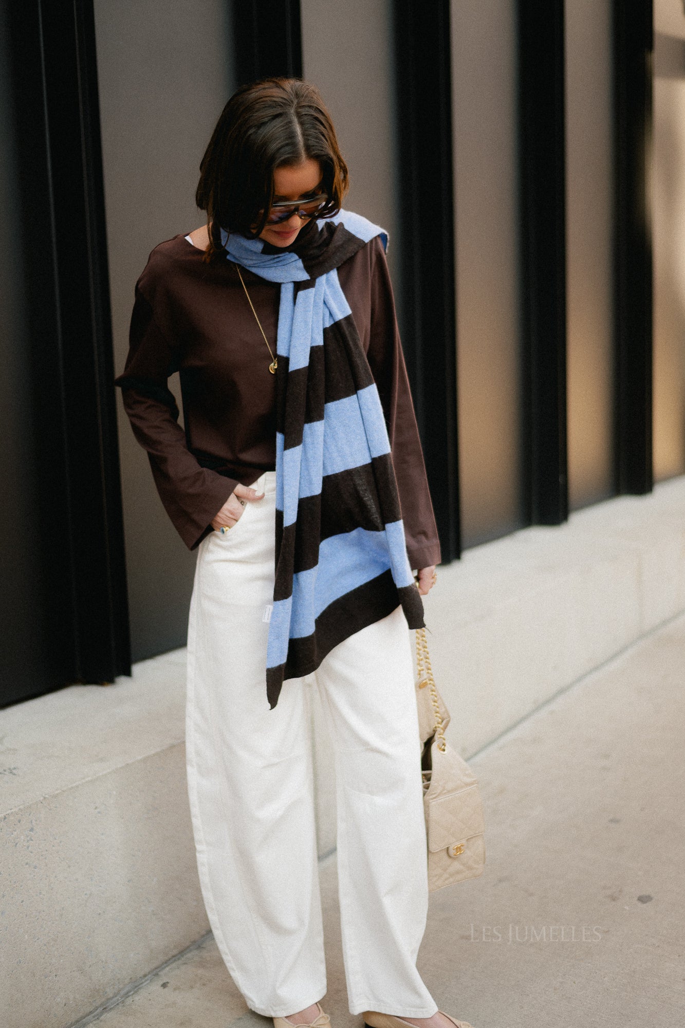 Adela barrel jeans white