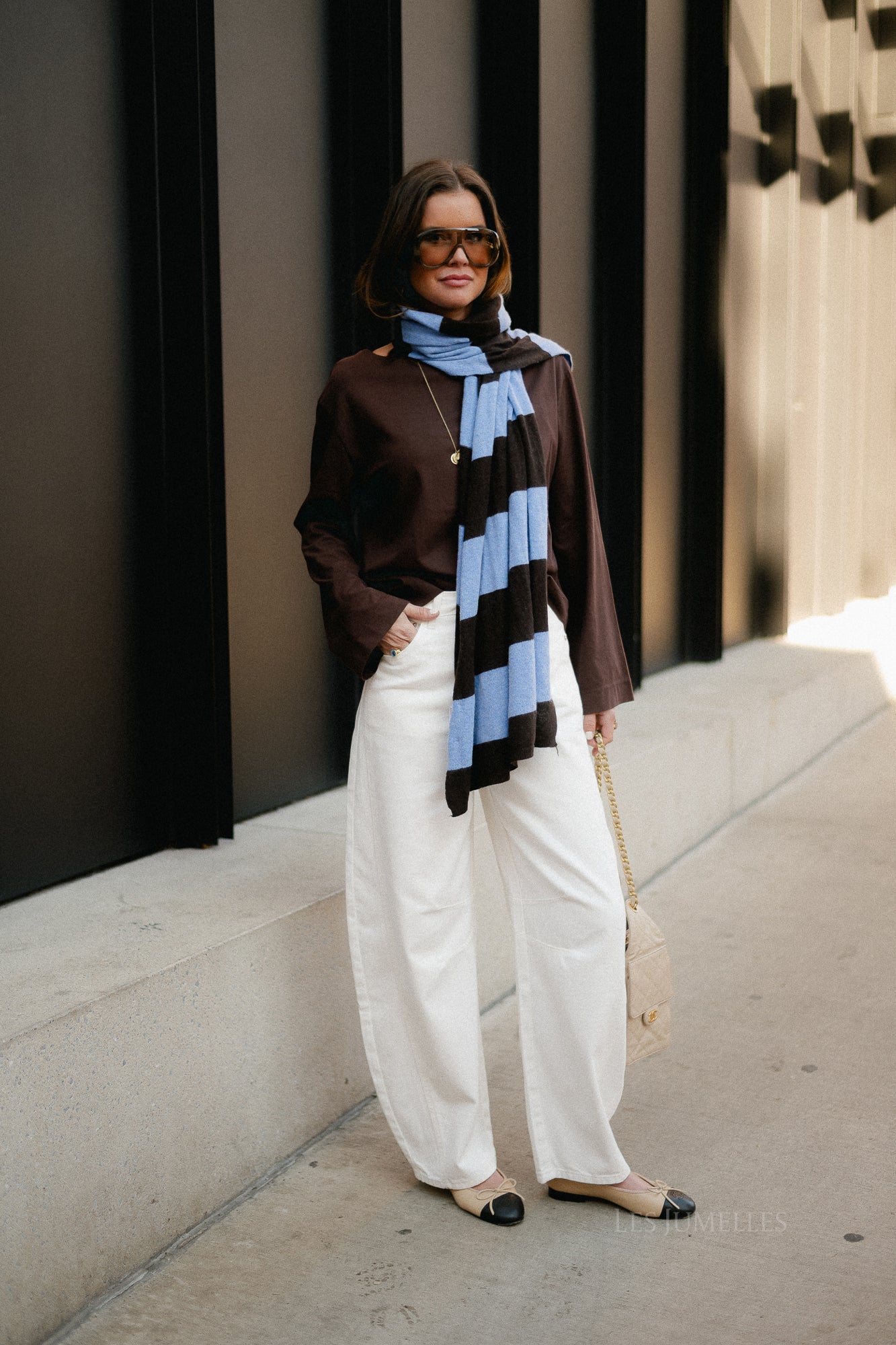 Adela barrel jeans white