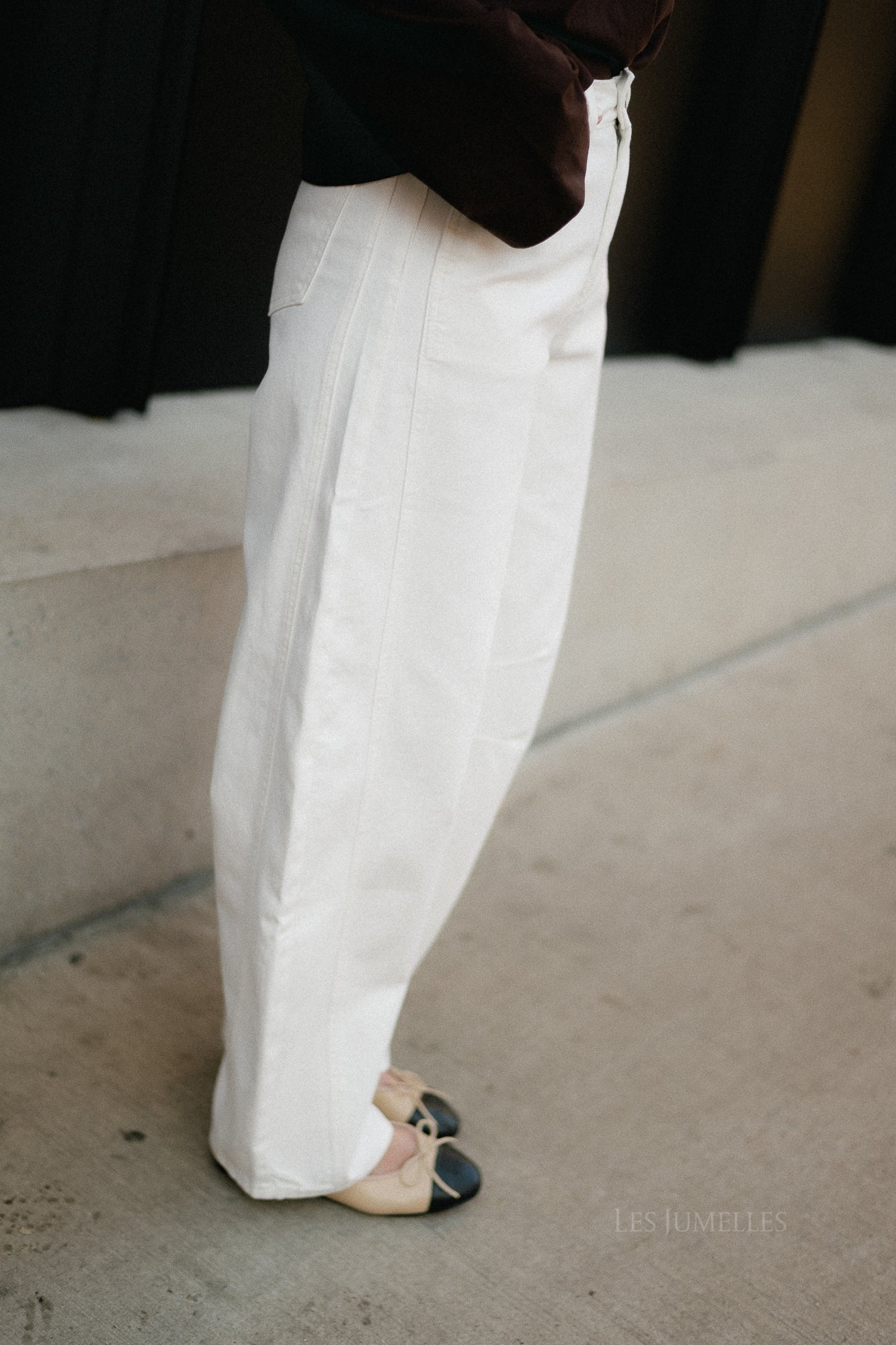 Adela barrel jeans white