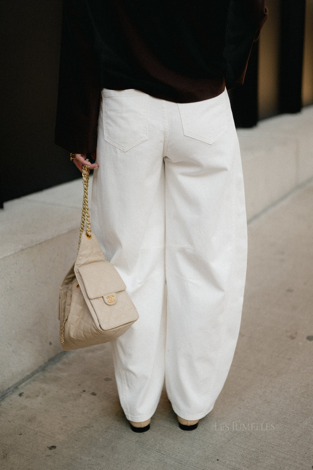 Adela barrel jeans white