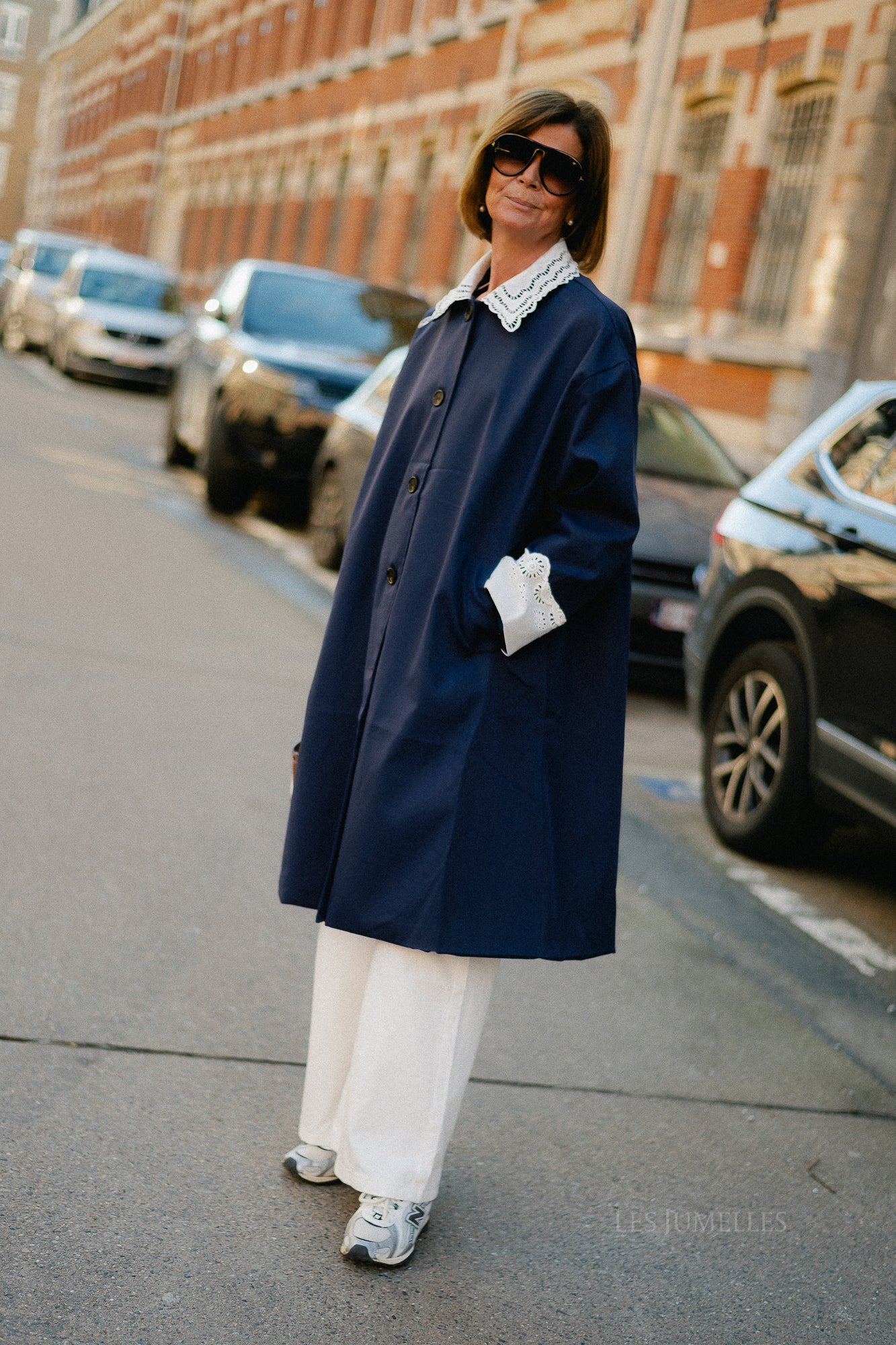 Melanie oversized trenchcoat navy blue