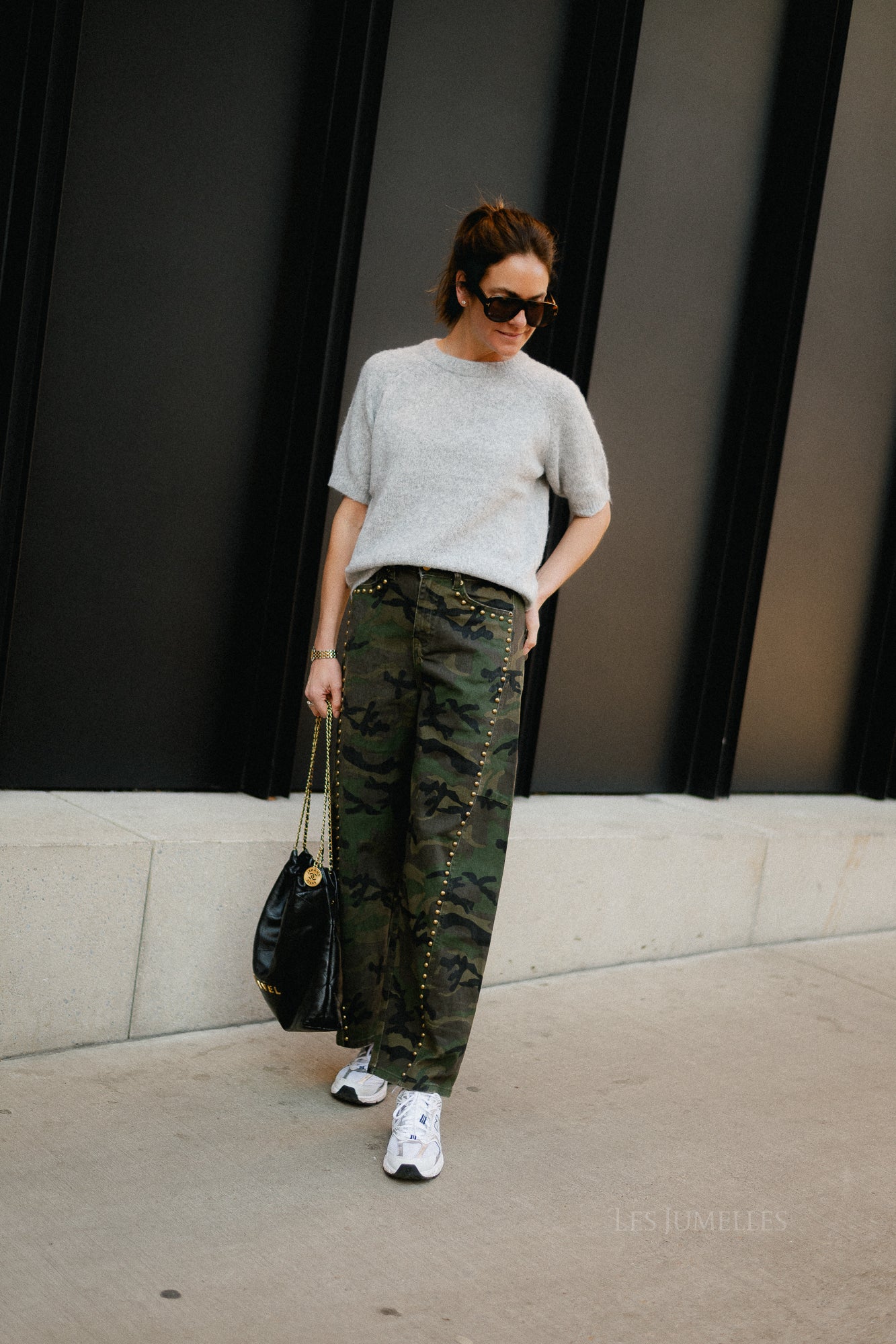 YASEnya SS knit pullover light grey melange