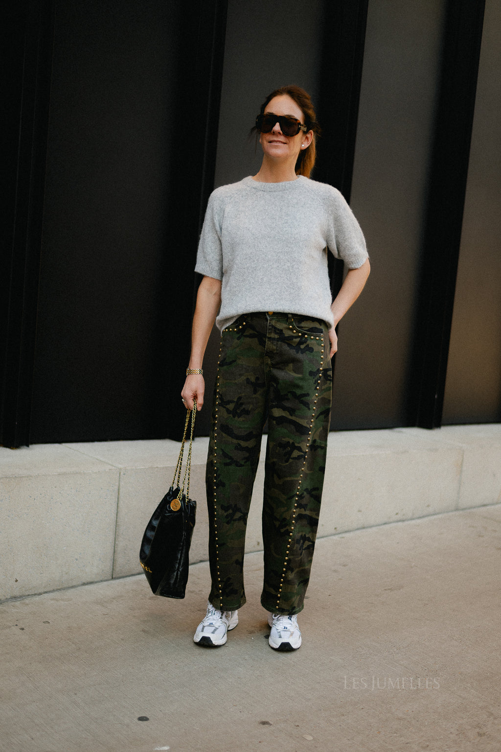 YASEnya SS knit pullover light grey melange