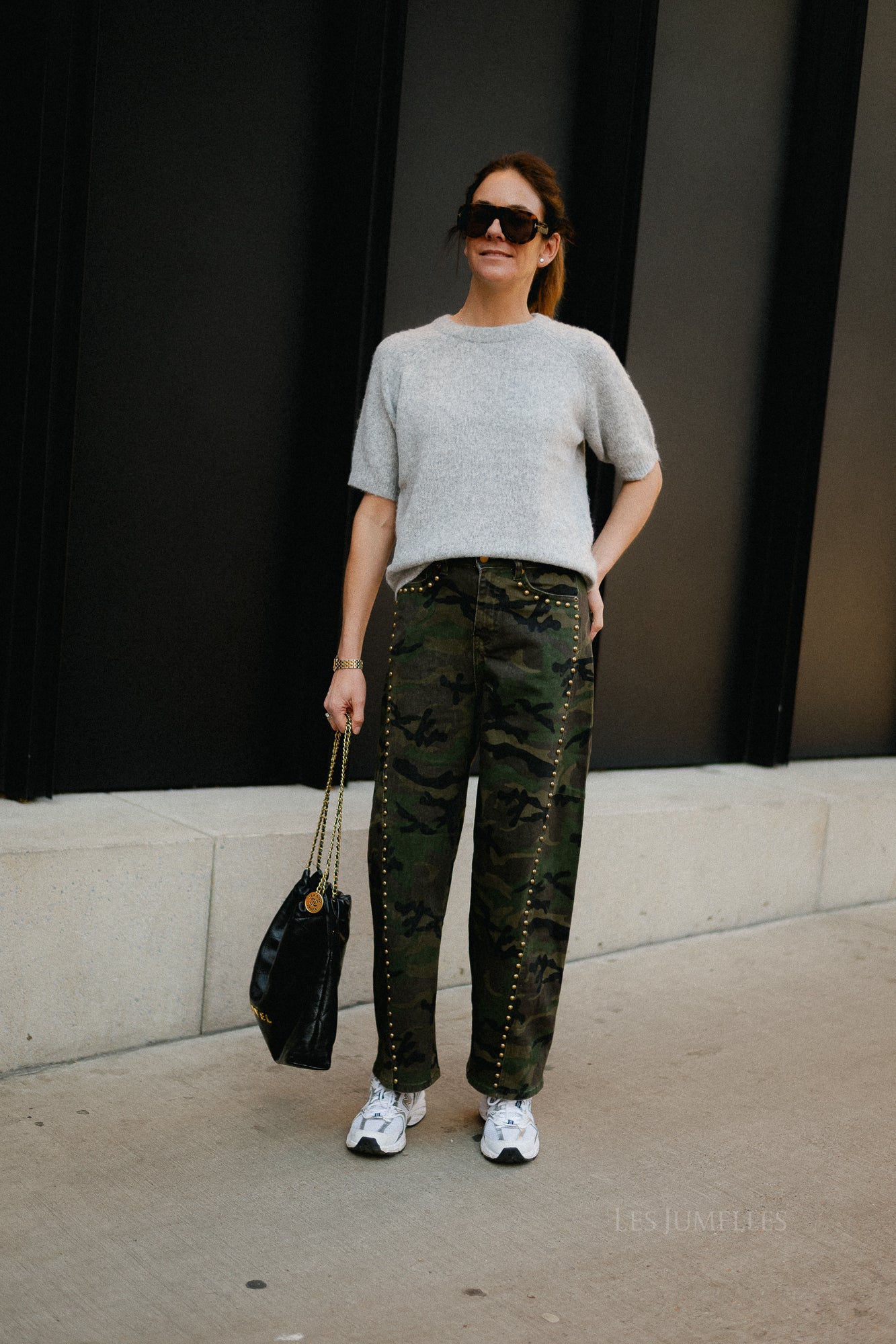 YASEnya SS knit pullover light grey melange