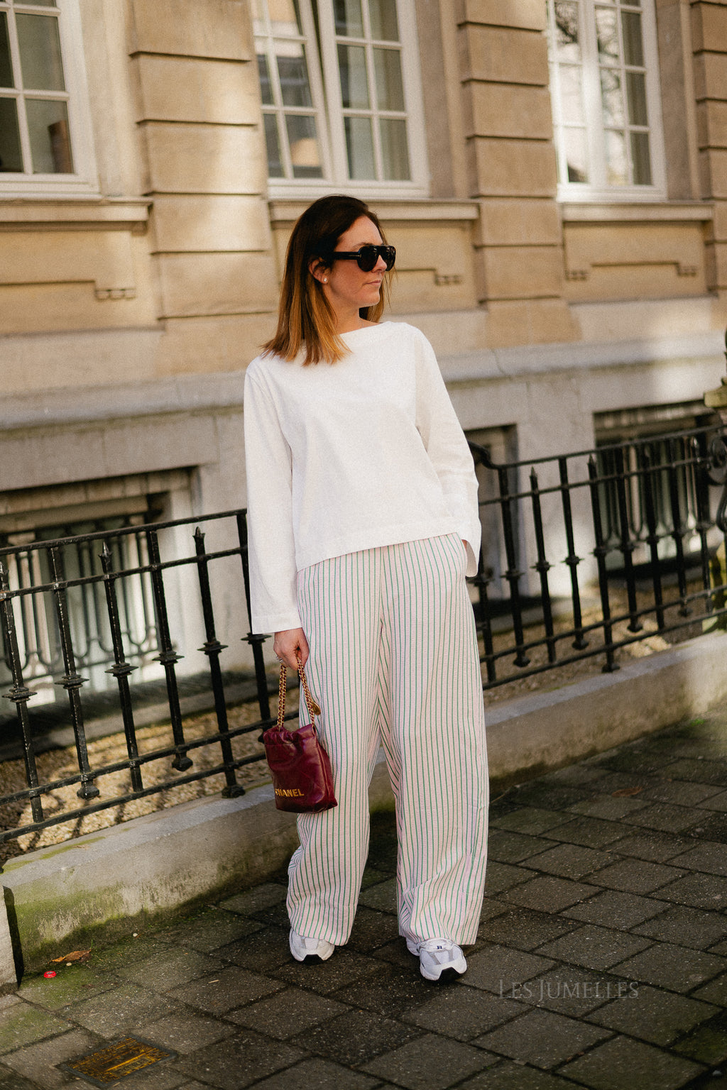 Cataleya trousers pink/green stripe