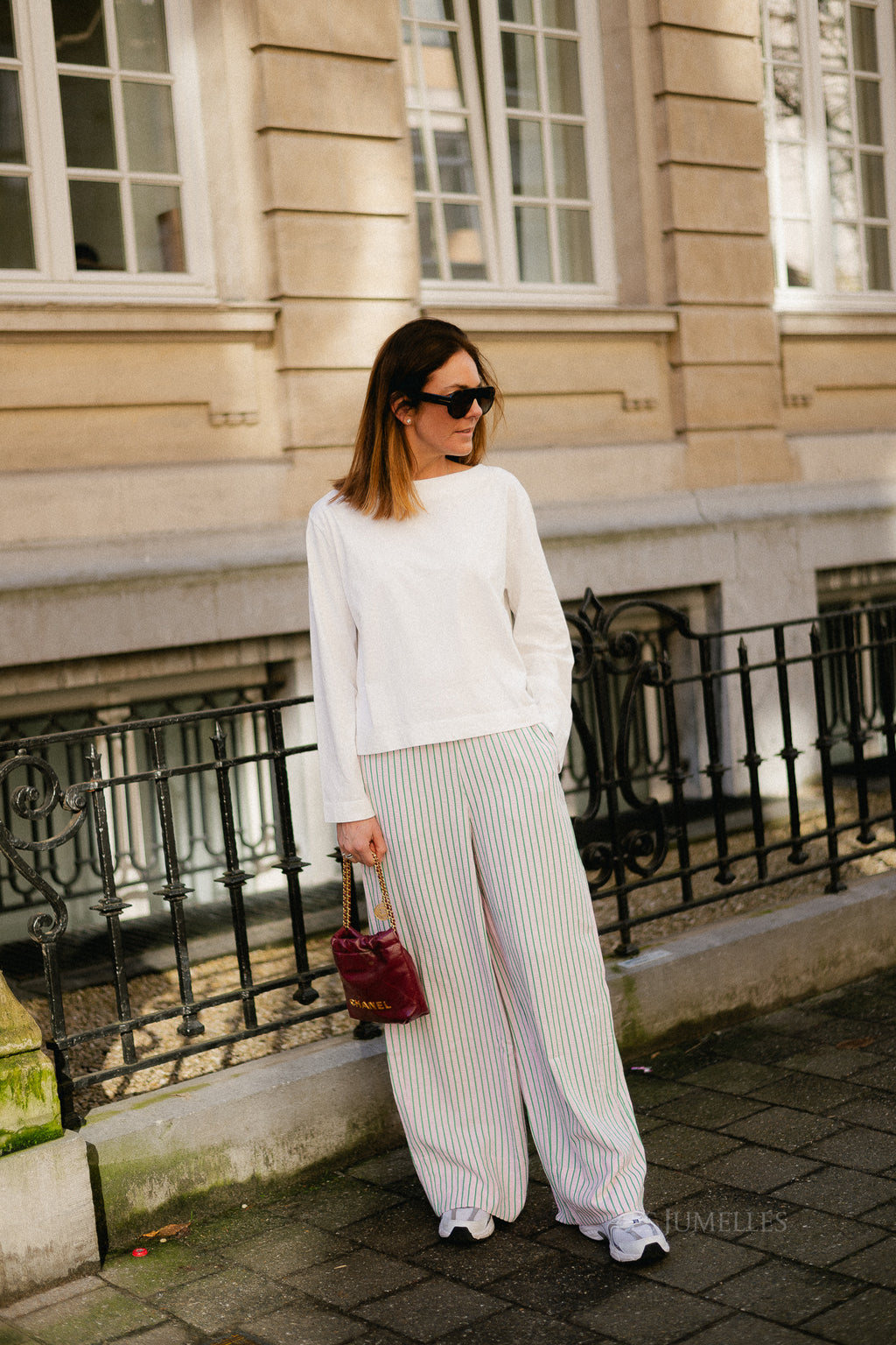 Cataleya trousers pink/green stripe